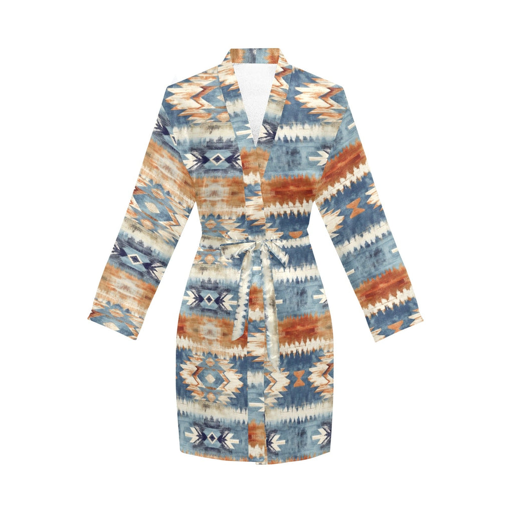 Baha Ranch Aztec Women's Long Sleeve Belted Satin Feel Dressing Lounge Robe by Baha Ranch Western Wear - product image 3