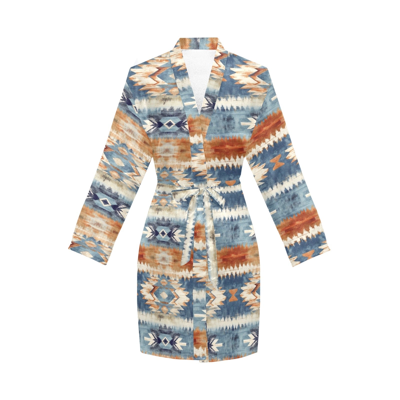 Baha Ranch Aztec Women's Long Sleeve Belted Satin Feel Dressing Lounge Robe by Baha Ranch Western Wear - product image 3