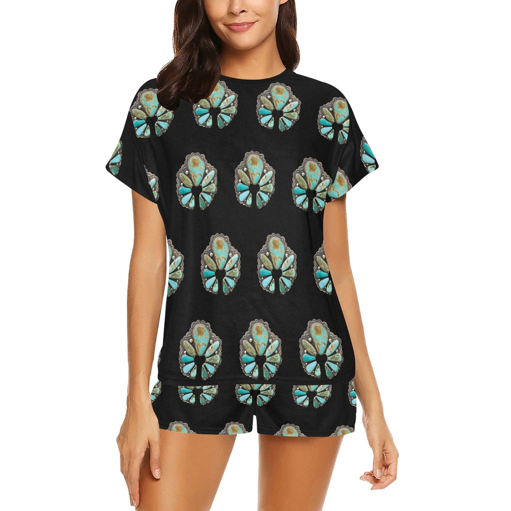 Baha Ranch Turquoise Naja Women's Pajama Short Set by Baha Ranch Western Wear