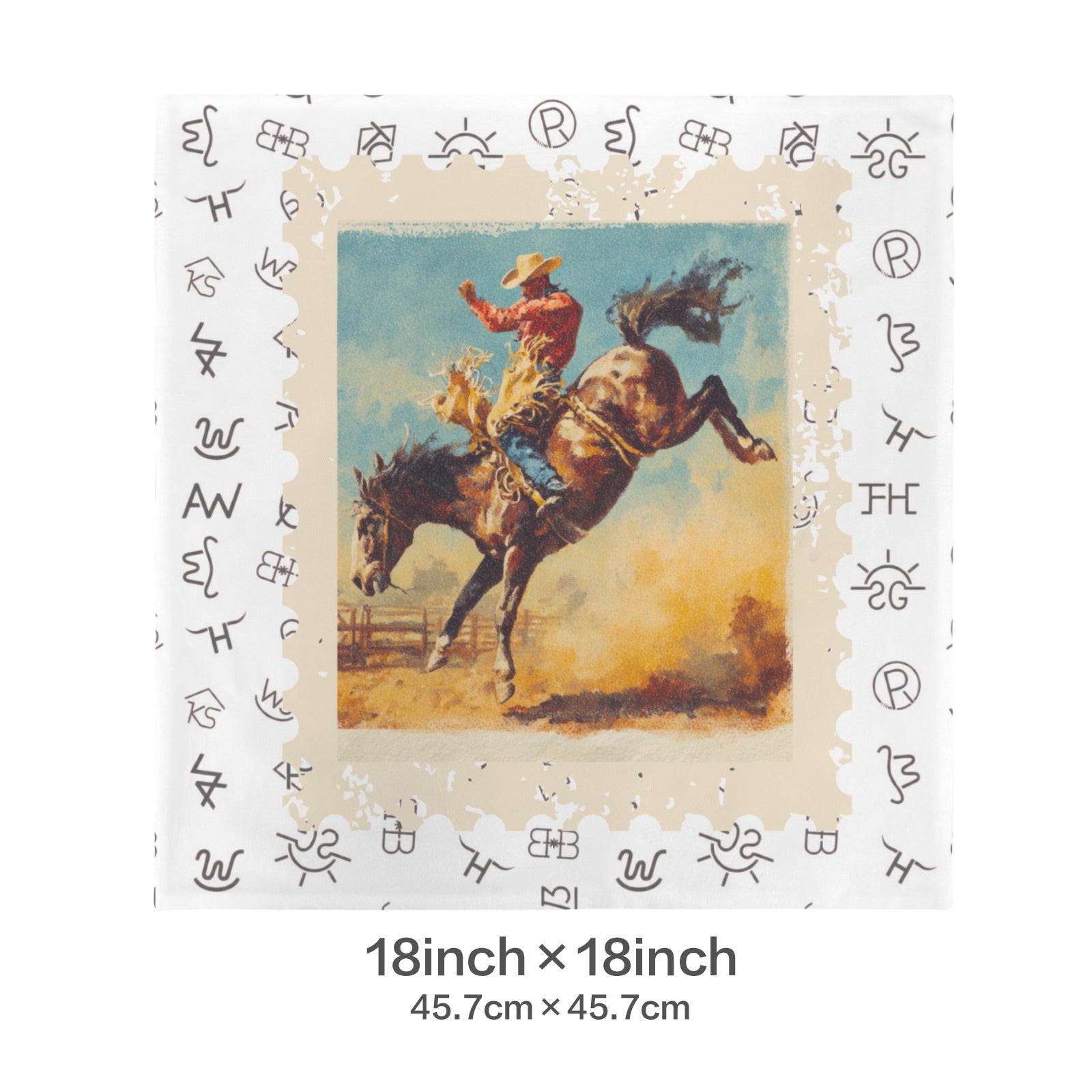 Baha Ranch Stamped Rodeo 2 Velvety Soft Pillow Case Made in America by Baha Ranch Western Wear - product image 5
