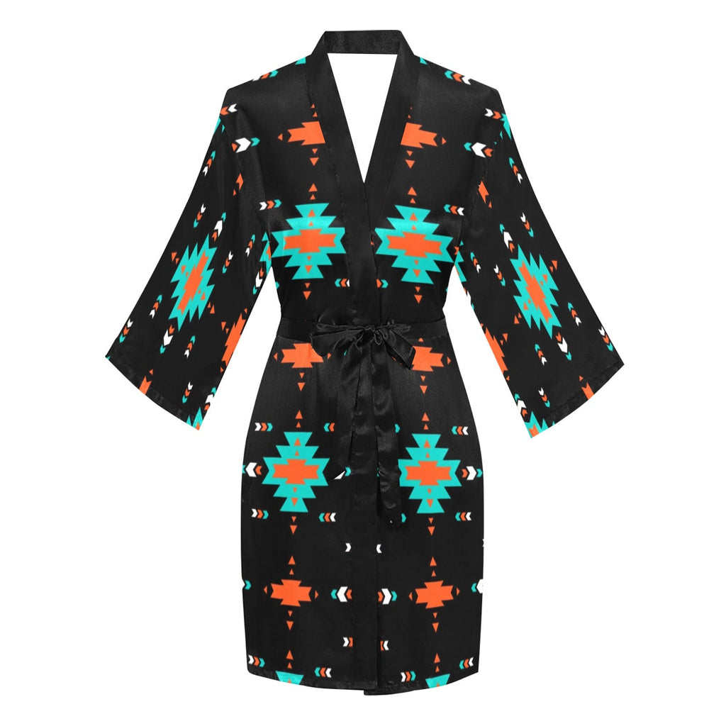 Baha Ranch Orange Turquoise Women's Lounge Kimono Robe by Baha Ranch Western Wear - product image 3