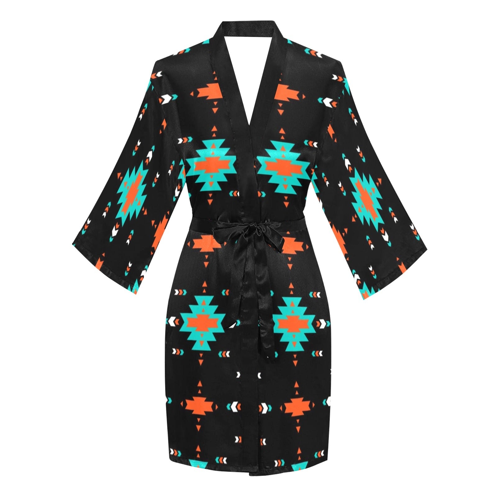 Baha Ranch Orange Turquoise Women's Lounge Kimono Robe by Baha Ranch Western Wear - product image 3