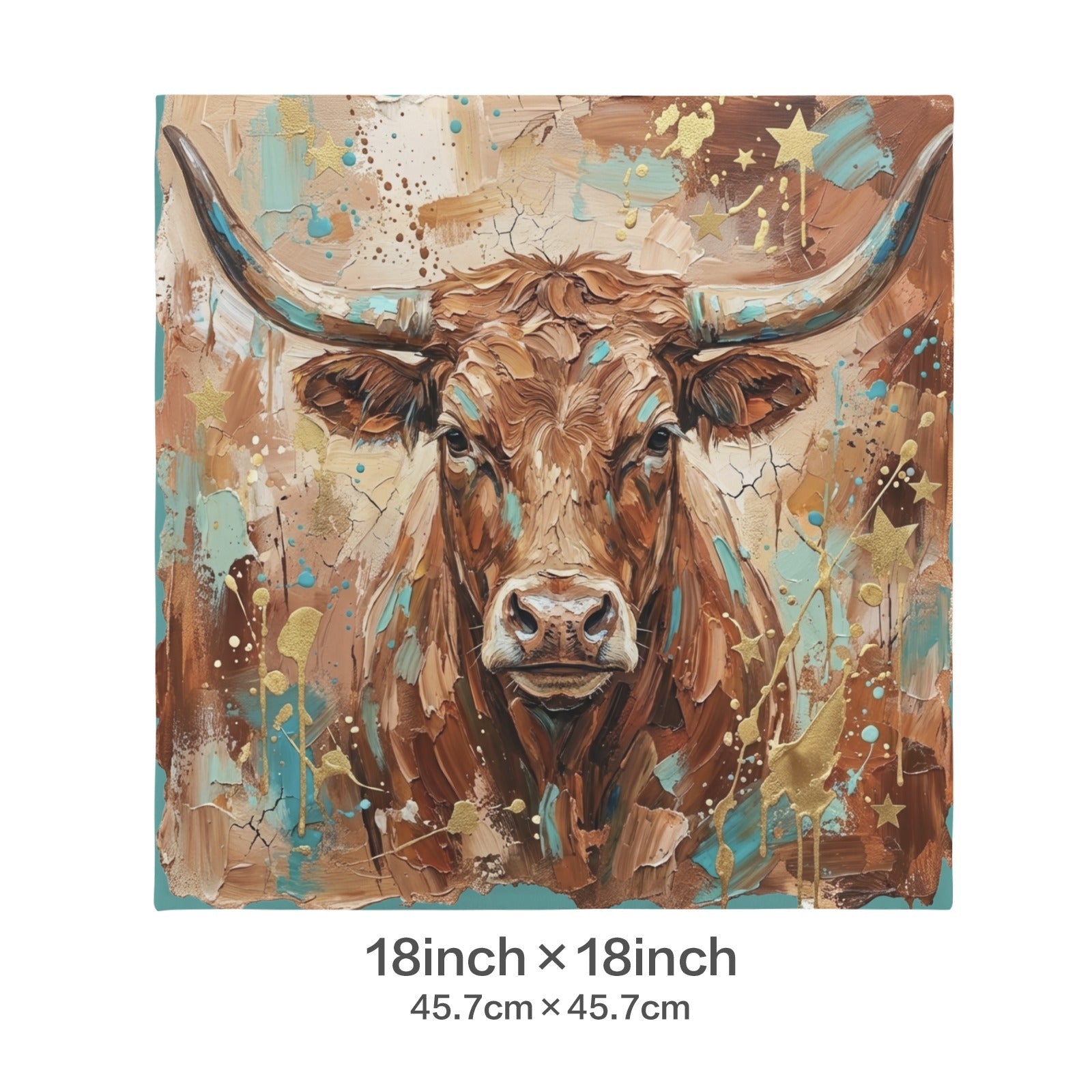 Baha Ranch Velvety Soft Painted Bull Pillow Cover Made in America by Baha Ranch Western Wear - product image 2