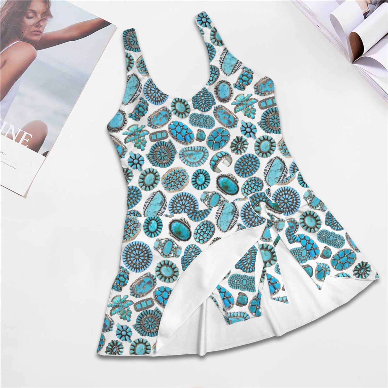 Baha Ranch All Turquoise Skirted Swimsuit by Baha Ranch Western Wear - product image 5