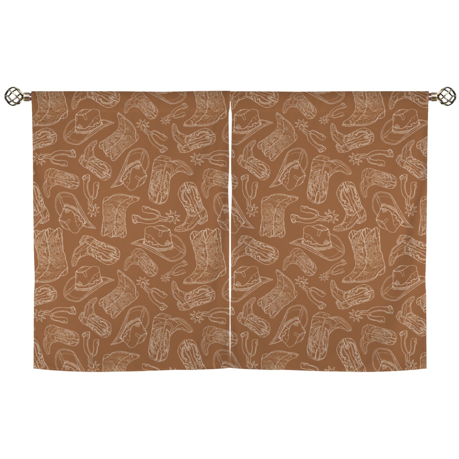 Baha Ranch Western Print Curtains Window Curtain 28"x40" (2-Piece) Made in America by Baha Ranch Western Wear - product...