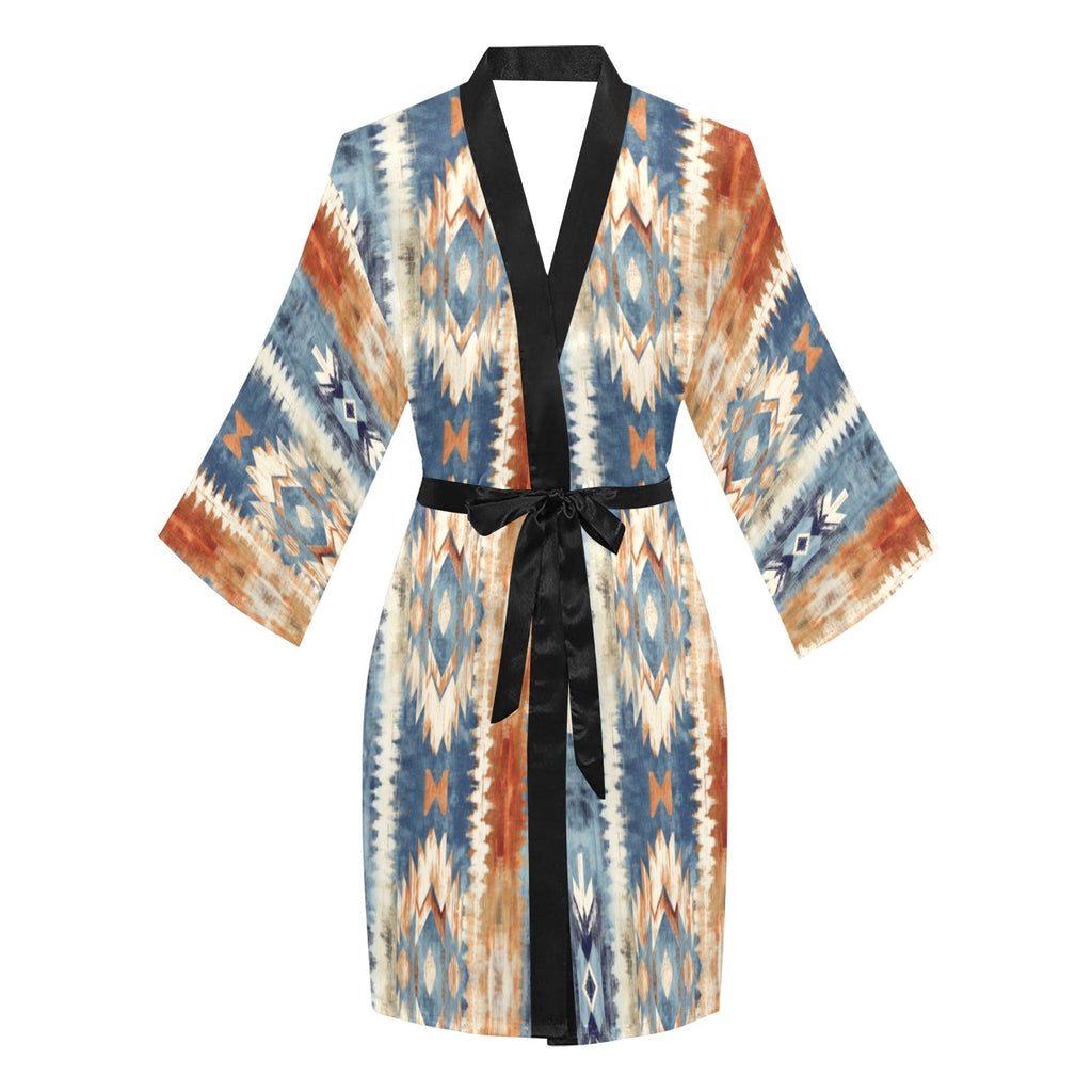 Baha Ranch Blue Aztec Women's Lounge Kimono Robe by Baha Ranch Western Wear - product image 3