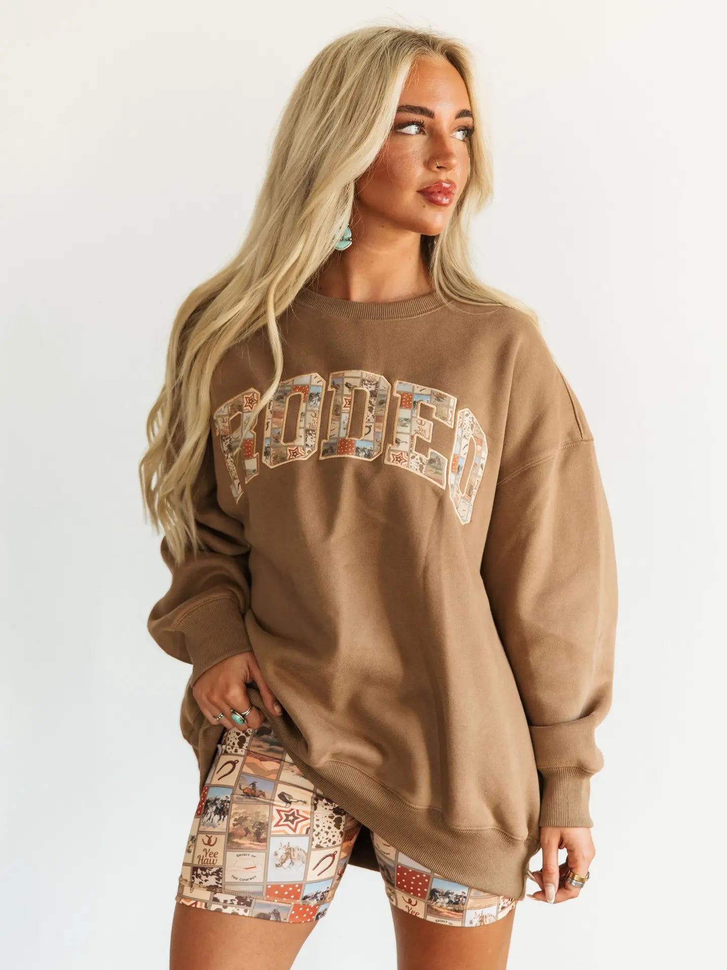 Western Patchwork Biker | Shorts — view 4