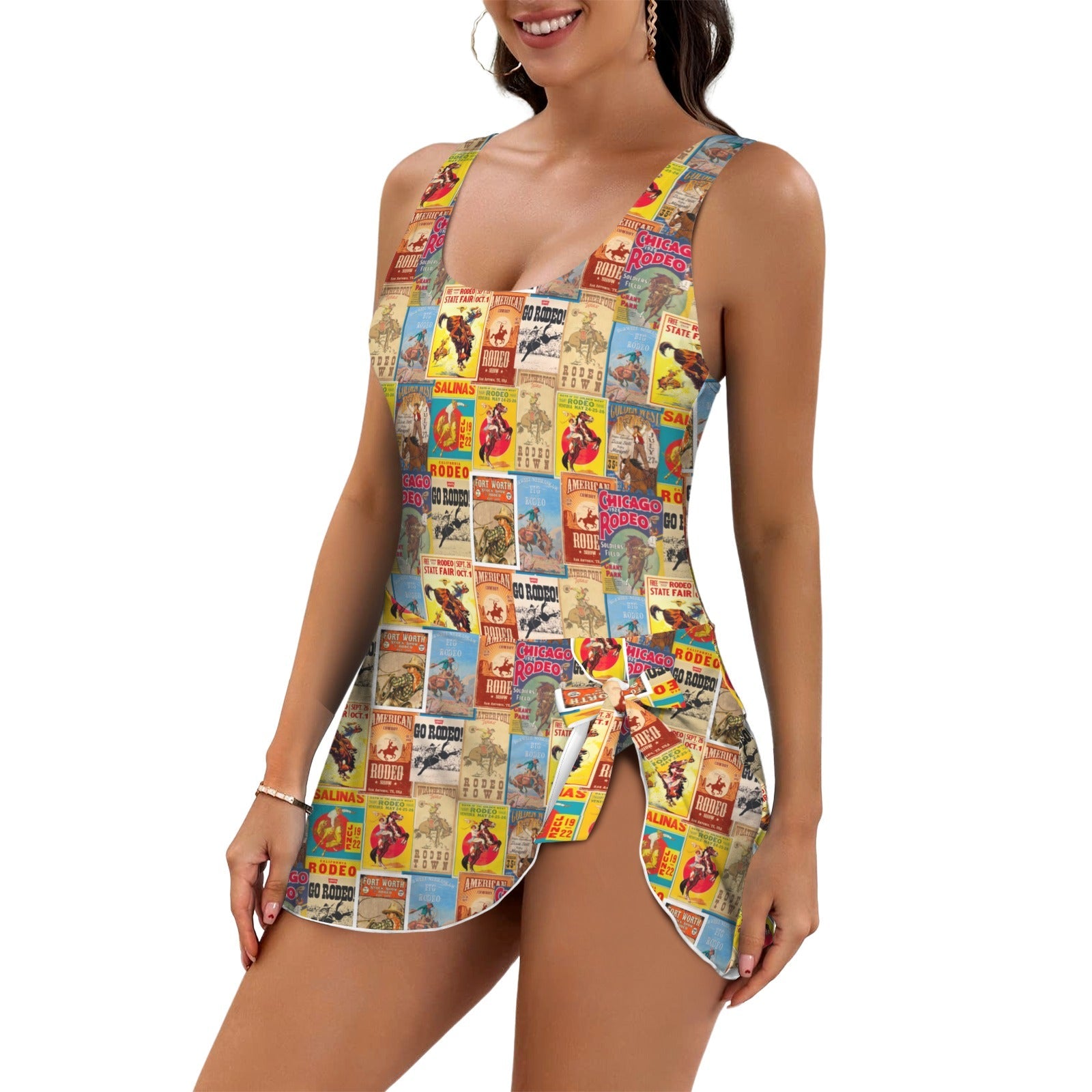 Baha Ranch Vintage Rodeo Poster Skirted Swimsuit by Baha Ranch Western Wear - product image 2