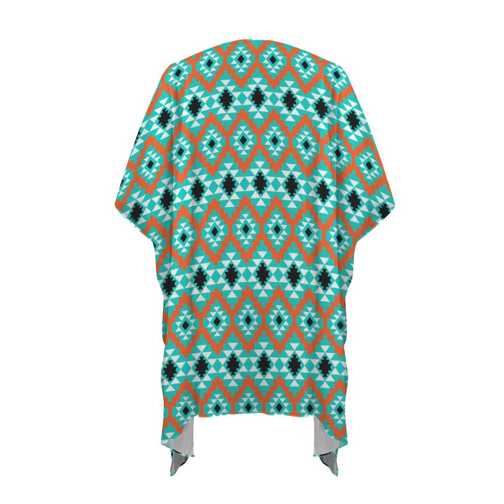 Baha Ranch Turquoise Aztec Duster Kimono Coverup by Baha Ranch Western Wear - product image 5