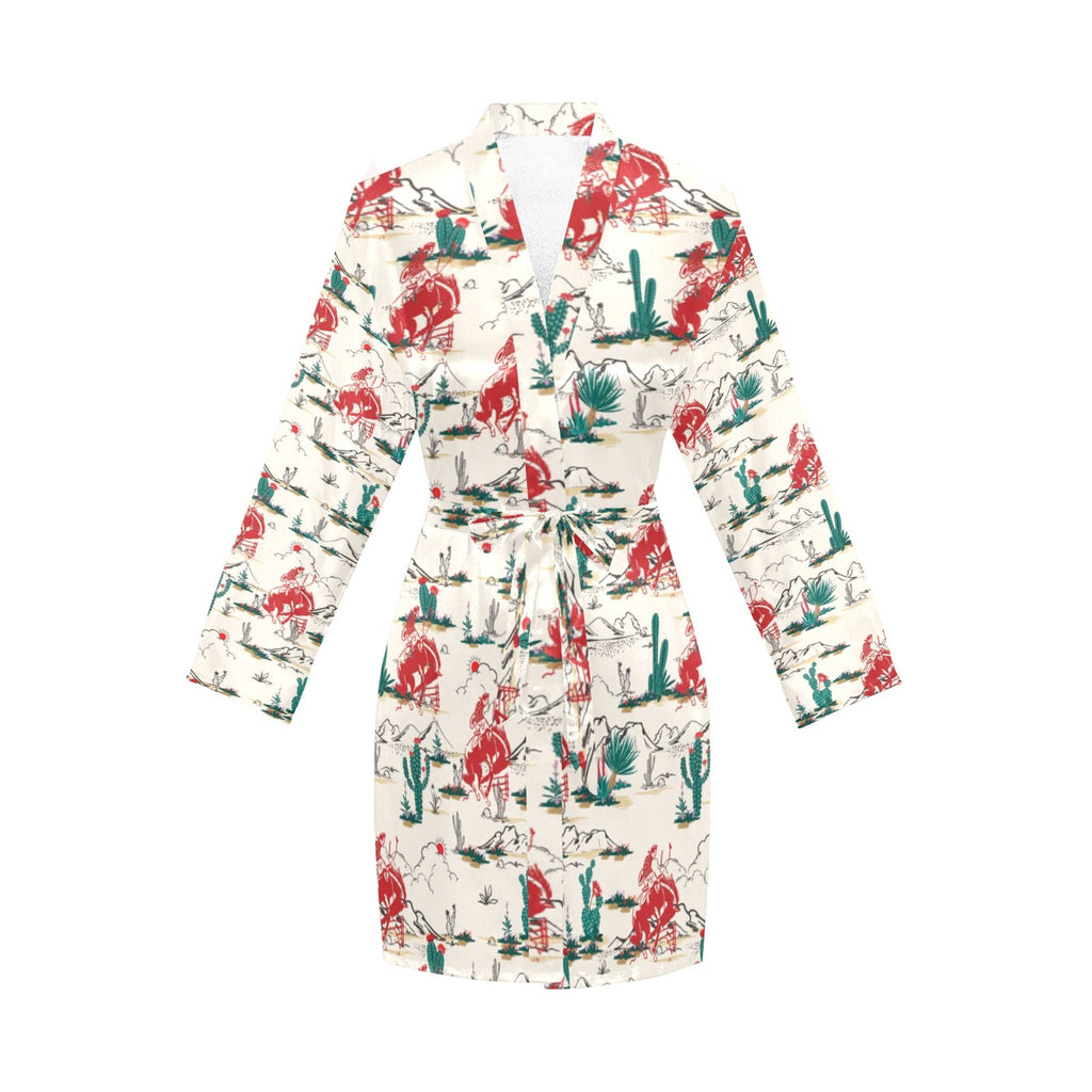Baha Ranch Desert Rodeo Women's Long Sleeve Belted Satin Feel Dressing Lounge Robe by Baha Ranch Western Wear - product...