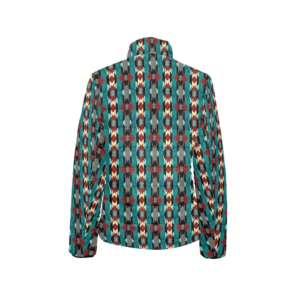 Teal Aztec Women's Puffy Bomber Jacket by Baha Ranch Western Wear - product image 4