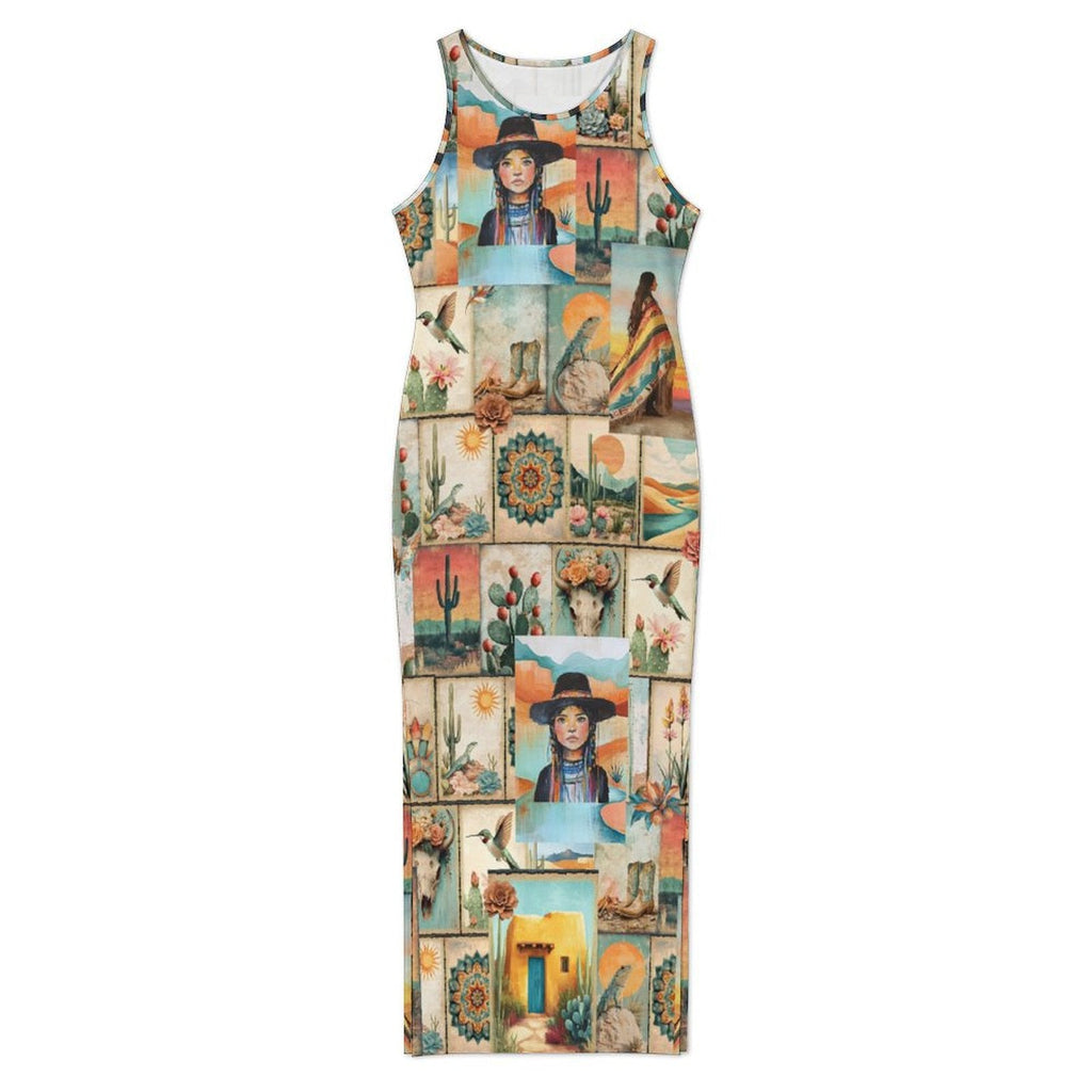Baha Ranch New Colores De Mexico Pictures of the Southwest Bodycon Side Slit Long Dress by Baha Ranch Western Wear -...
