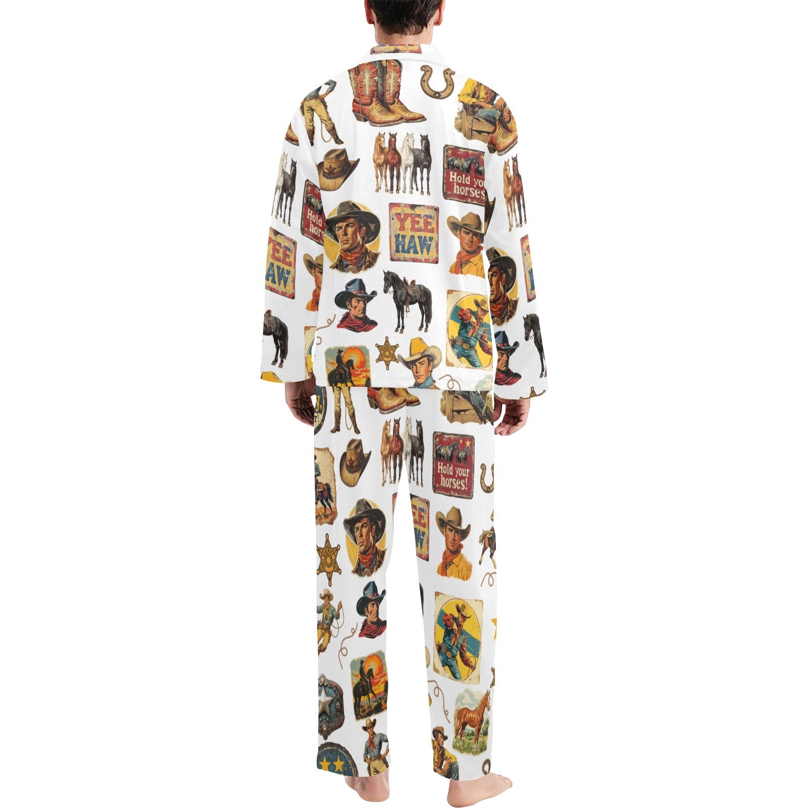 Baha Ranch Vintage Cowboy Collage Western Pajamas by Baha Ranch Western Wear - product image 2