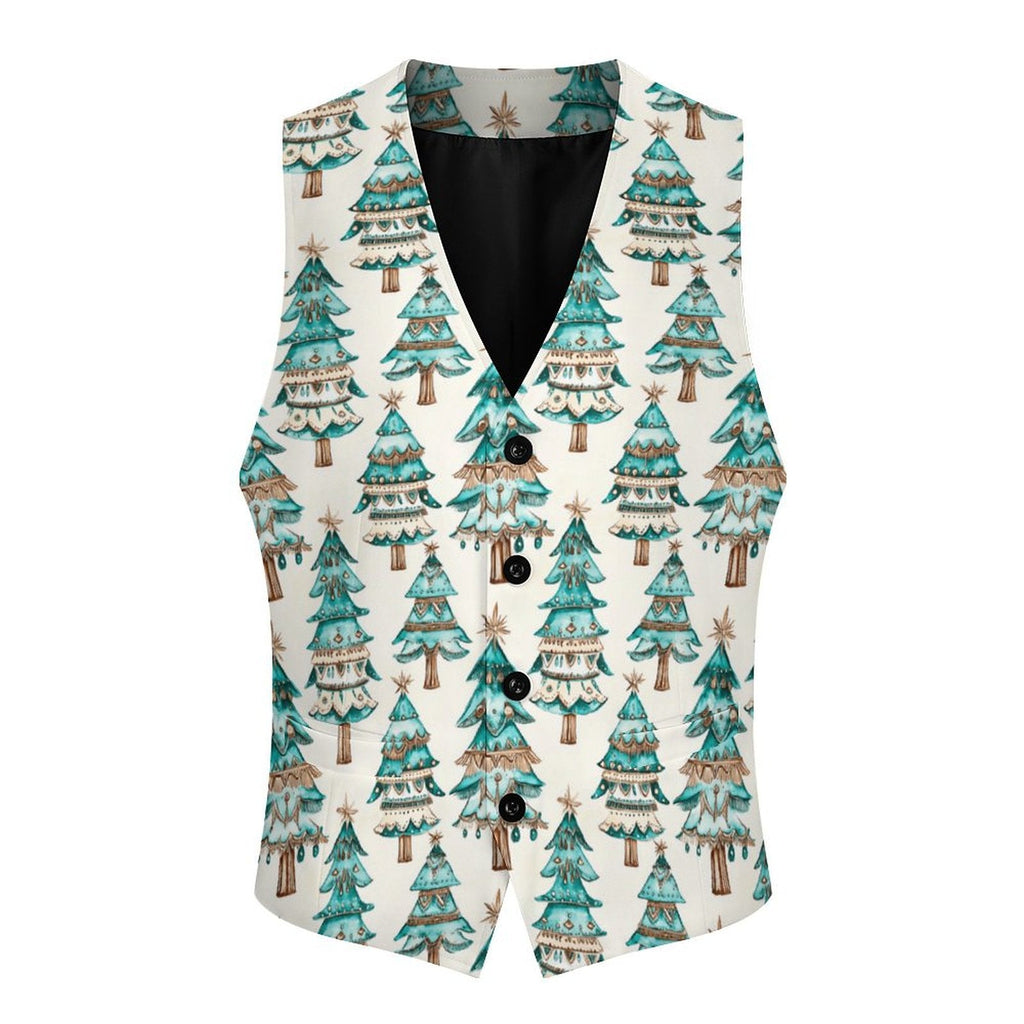 Baha Ranch Turquoise Christmas Trees Men's Western Vest by Baha Ranch Western Wear - product image 2