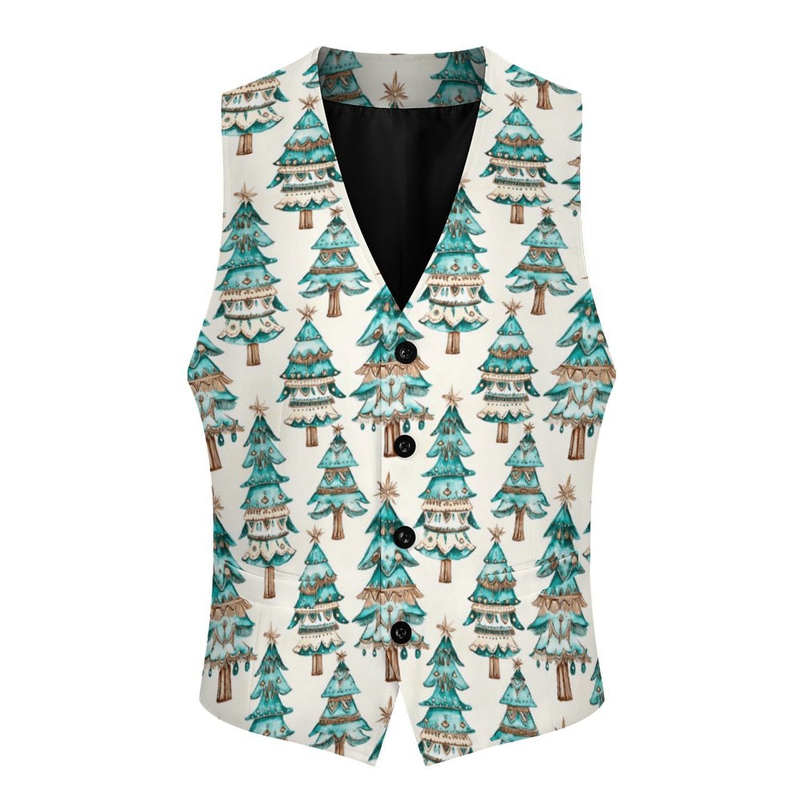 Baha Ranch Turquoise Christmas Trees Men's Western Vest by Baha Ranch Western Wear - product image 2