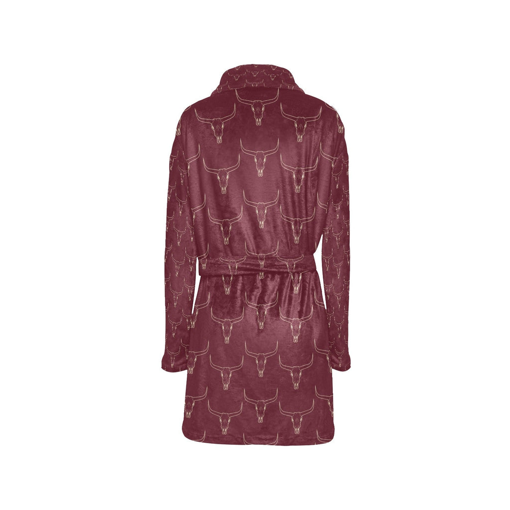 Baha Ranch Burgundy Longhorn Women's Western Bath Robe by Baha Ranch Western Wear - product image 4