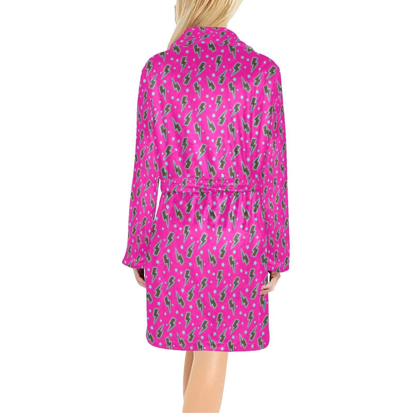 Baha Ranch Hot Pink Lightning Bolt Women's Western Bath Robe by Baha Ranch Western Wear - product image 2