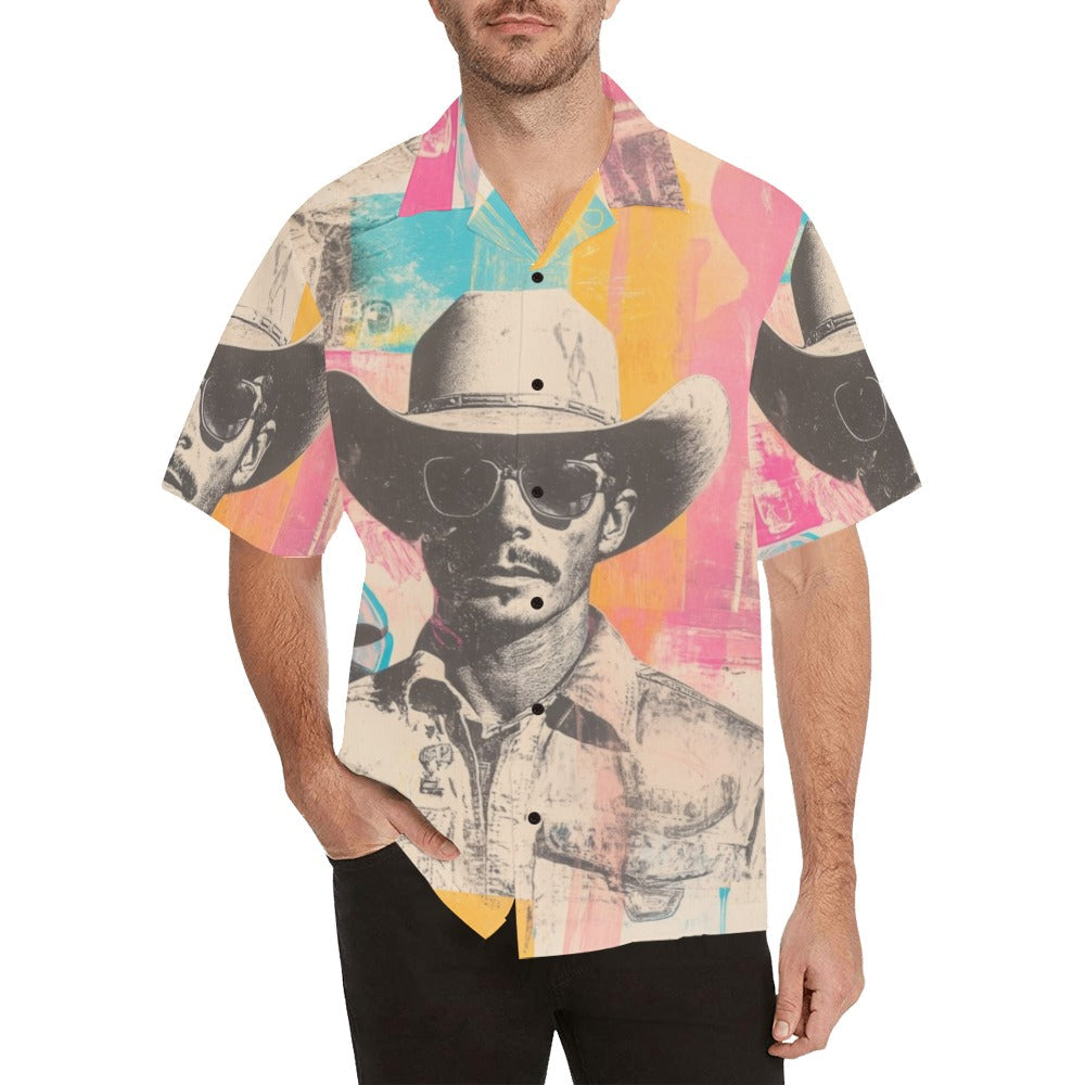 Baha Ranch Retro Pop Western Cool Cowboy Men's Camp Shirt by Baha Ranch Western Wear