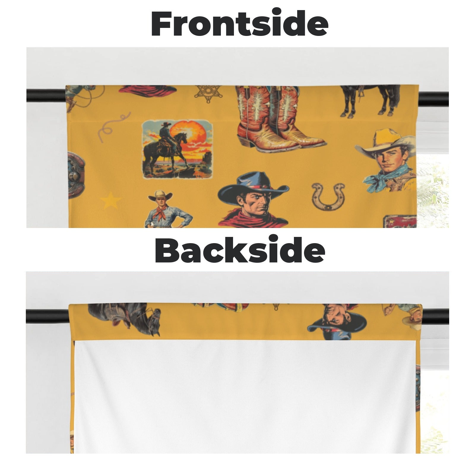 Baha Ranch Vintage Cowboy Collage Western Curtains 28" x 40" Made in America by Baha Ranch Western Wear - product image 4