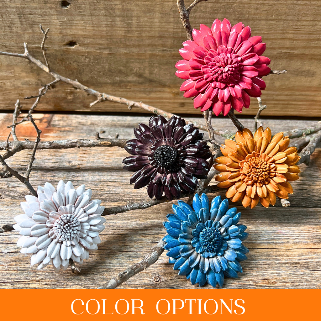 Hand Painted Leather Flowers - Daisies