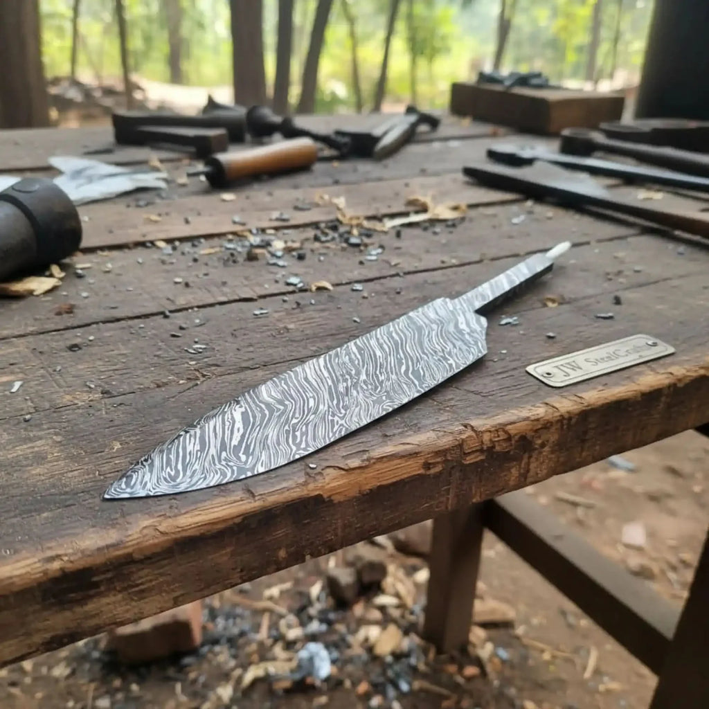 Handmade Fire Pattern Damascus Chef Knife with 12 inches Length