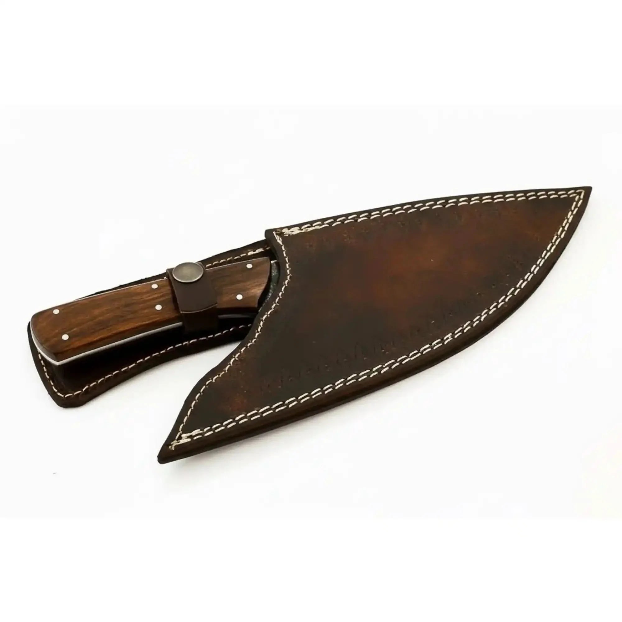 Damascus Steel Mini Cleaver Chef Knife with Rosewood Handle – 10 Inch Overall