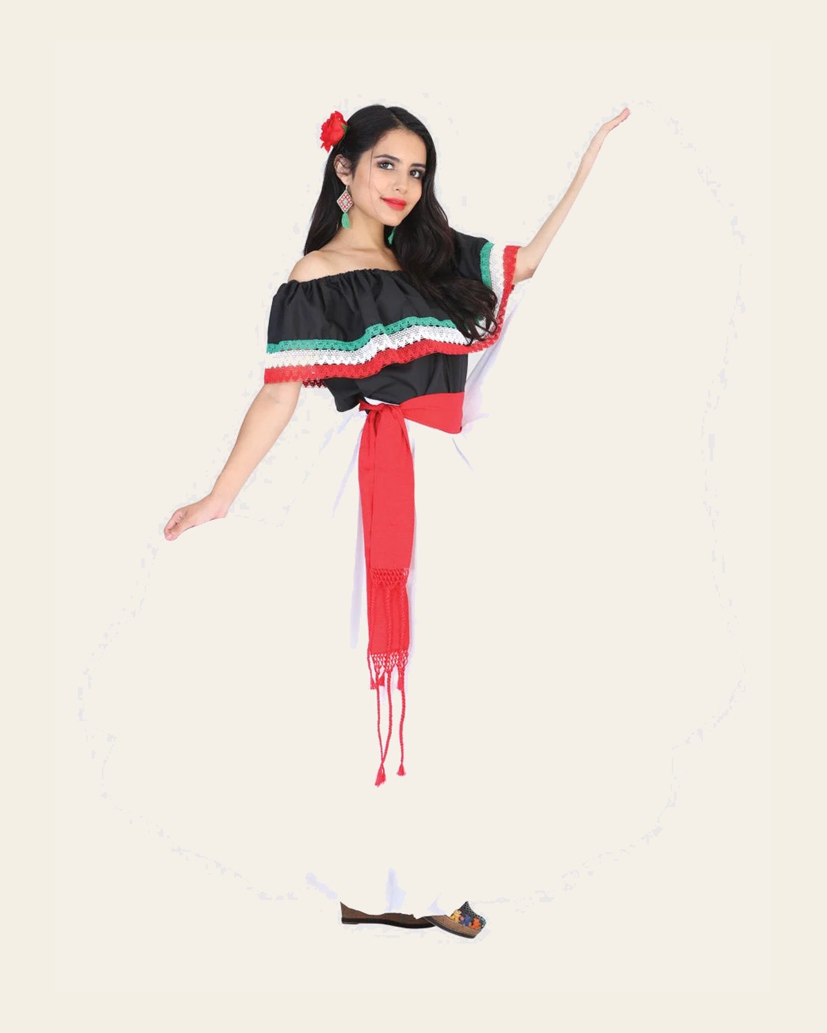 Dancing Skirt Doble Vuelo 100% Cotton White 601632 on a warm cream background