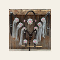 Dark Oil Basketweave Hot Pink Flower Browband | One Ear Tack Set #BBBC531