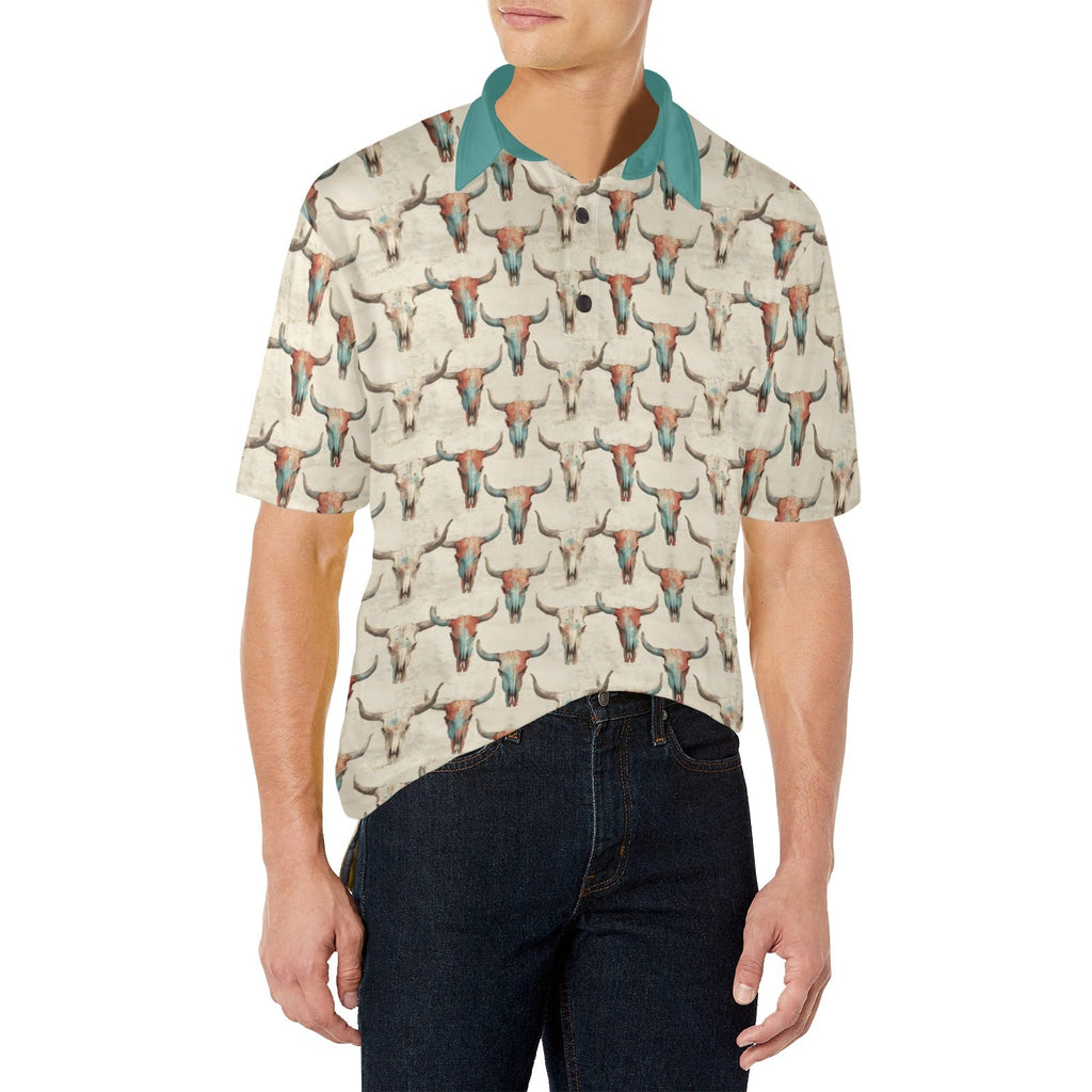 Baha Ranch Colored Skulls Men's Polo Style Shirt by Baha Ranch Western Wear - product image 3