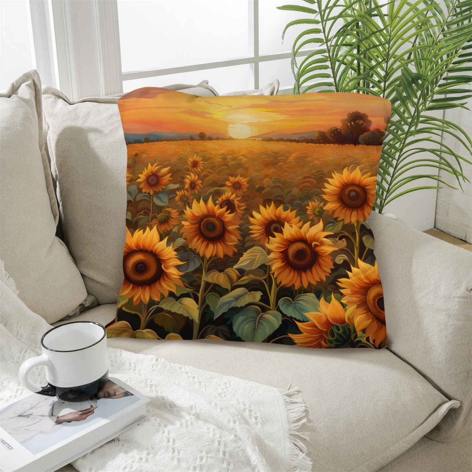 Baha Ranch Sunflower Field Throw Pillow Case Made in America by Baha Ranch Western Wear - product image 3