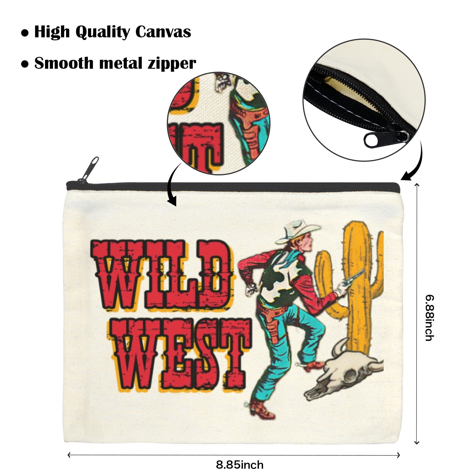 Baha Ranch Wild West Cowboy Cosmetic Bag Pack of 5 Made in America by Baha Ranch Western Wear - product image 3