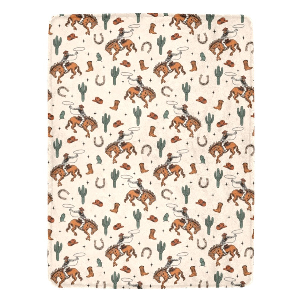Baha Ranch Rodeo Cowboy Throw Blanket Ultra-Soft Micro Fleece Blanket 60" x 80" Made in America by Baha Ranch Western...