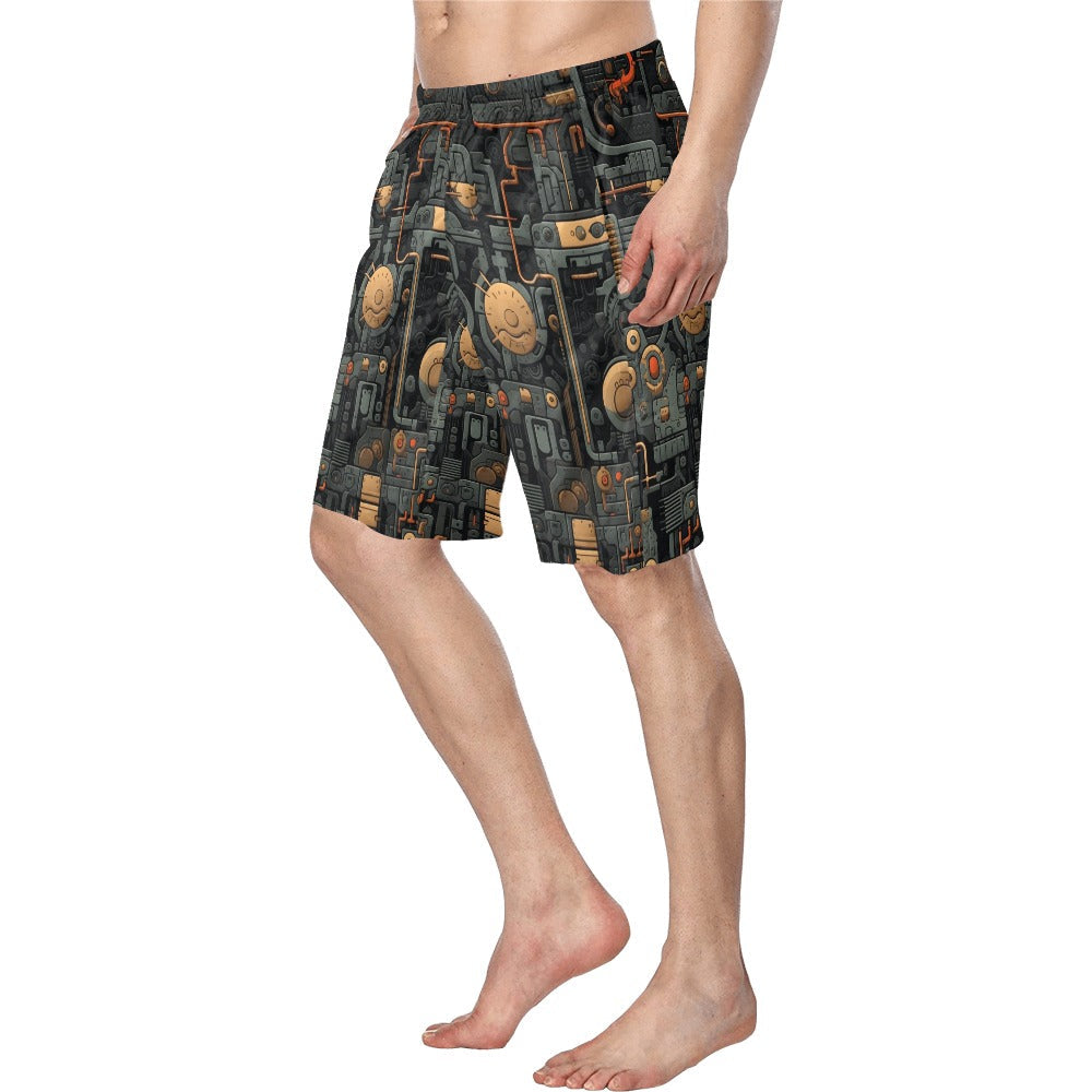 Baha Ranch Cyber Digital Gaming Men's Beach Board Swim Shorts by Baha Ranch Western Wear - product image 4