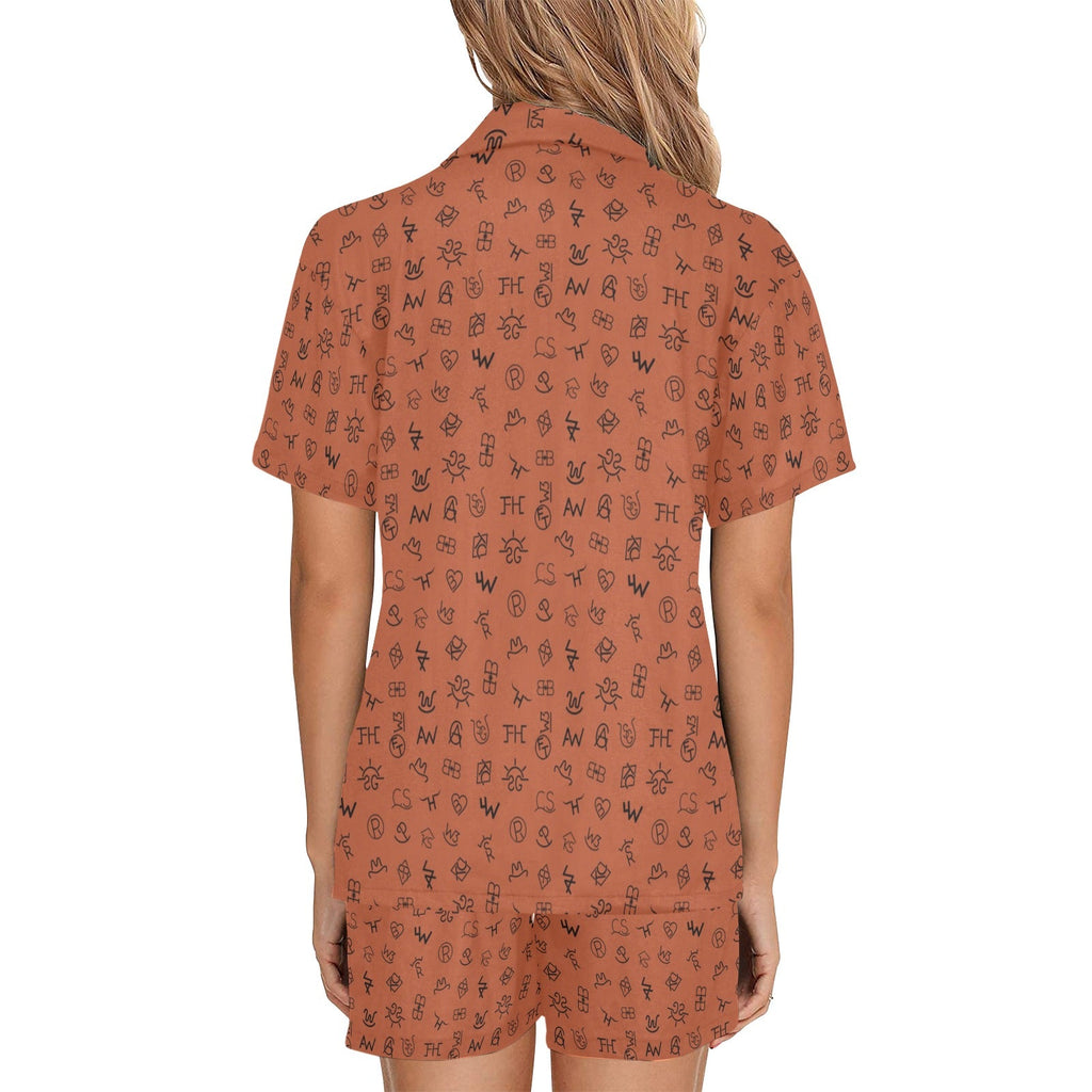 Baha Ranch Mini Rust Cattle Brands Women's Western Pajama Set by Baha Ranch Western Wear - product image 4