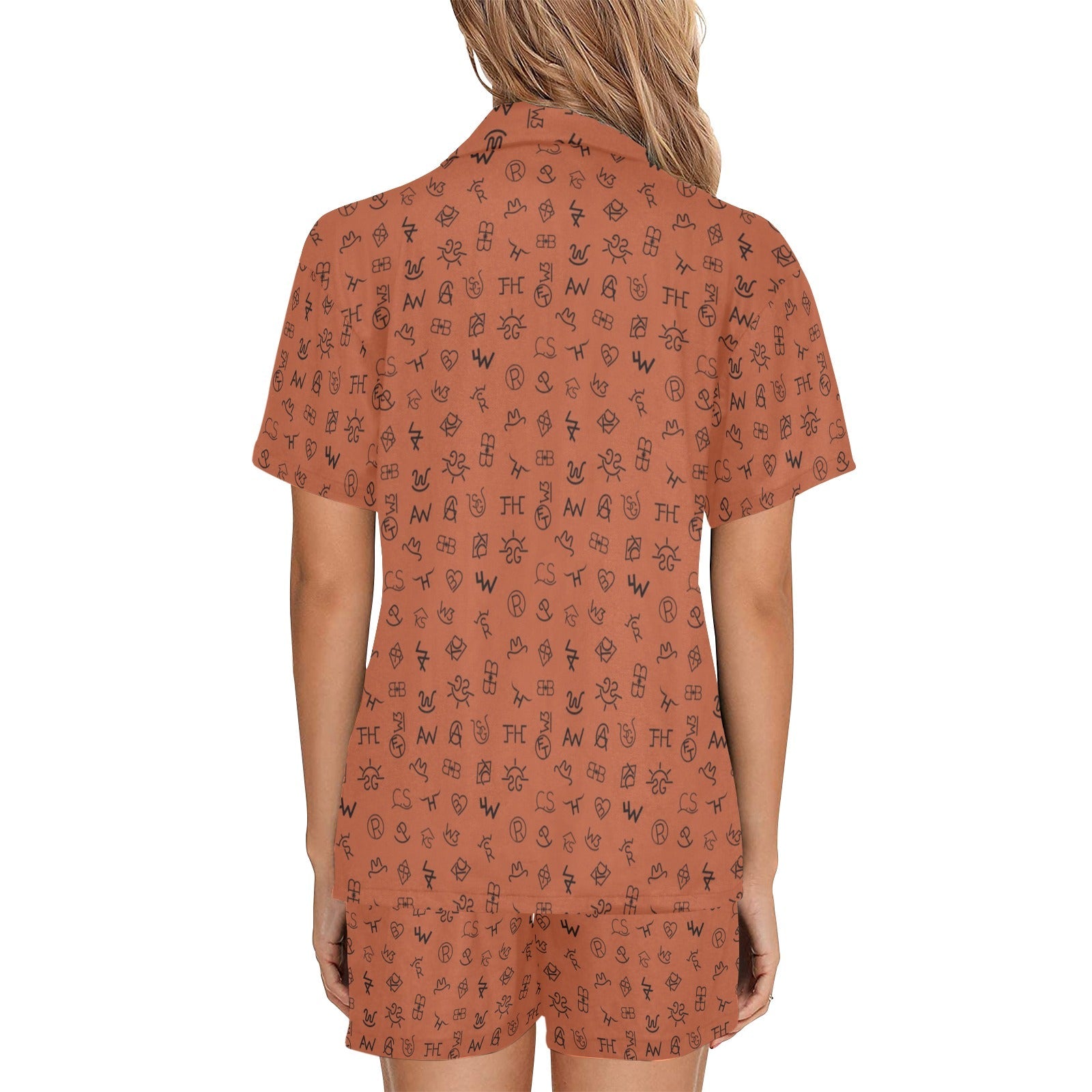 Baha Ranch Mini Rust Cattle Brands Women's Western Pajama Set by Baha Ranch Western Wear - product image 4
