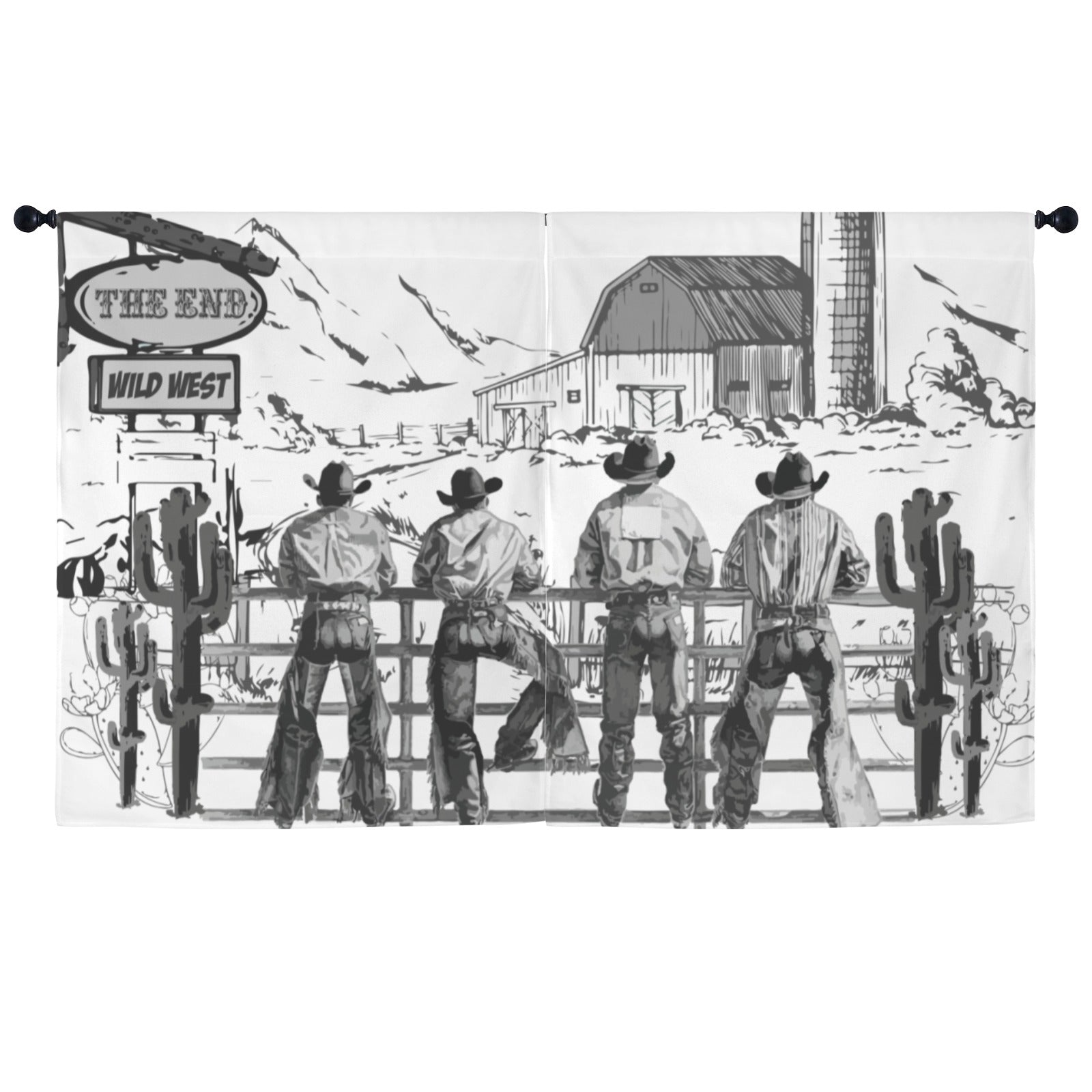 Baha Ranch Cowboy Ranch Window Curtain 52"x63" Made in America by Baha Ranch Western Wear - product image 2