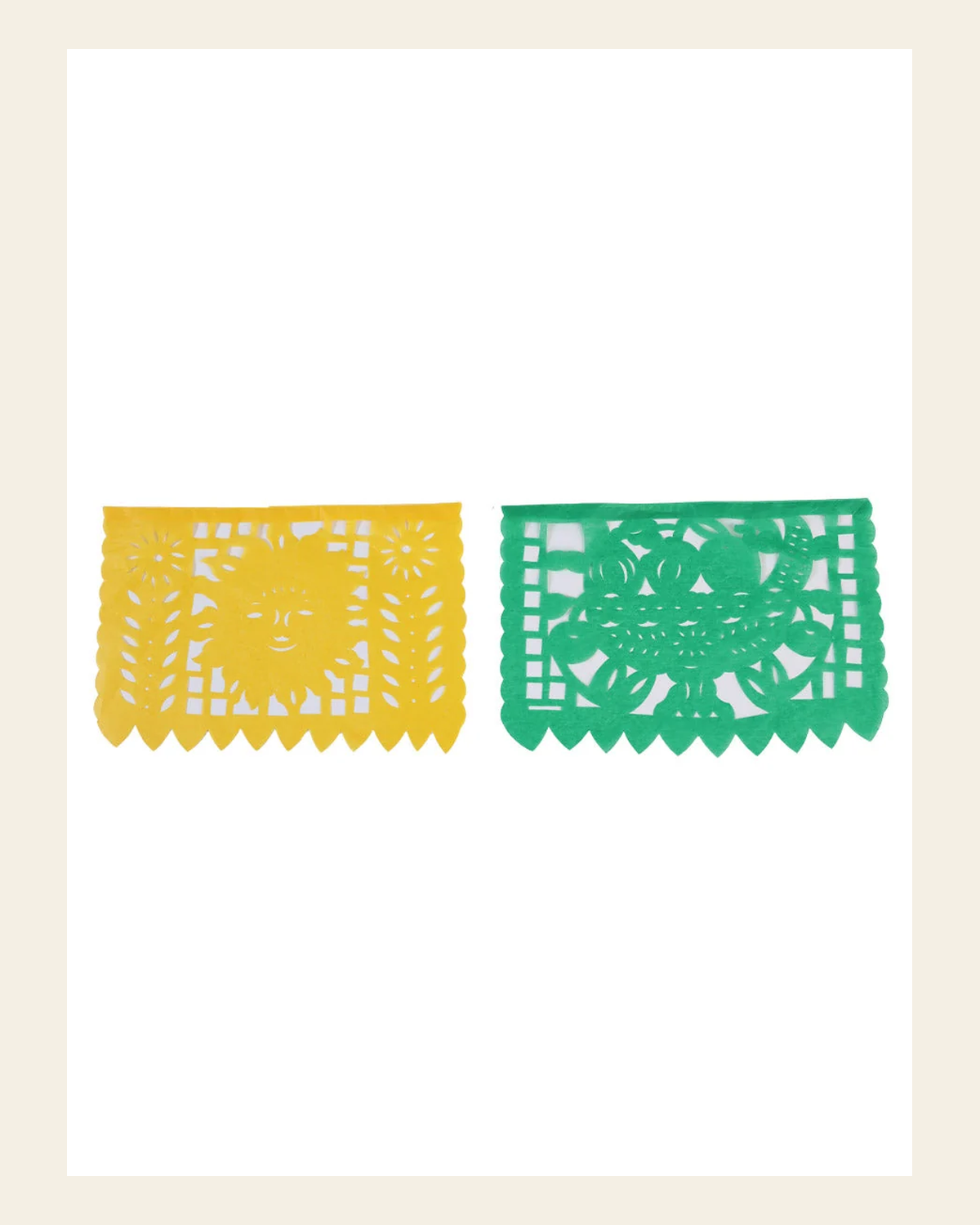 Decorative Papel Picado Mexican Figures Multicolor 601841 on a warm cream background