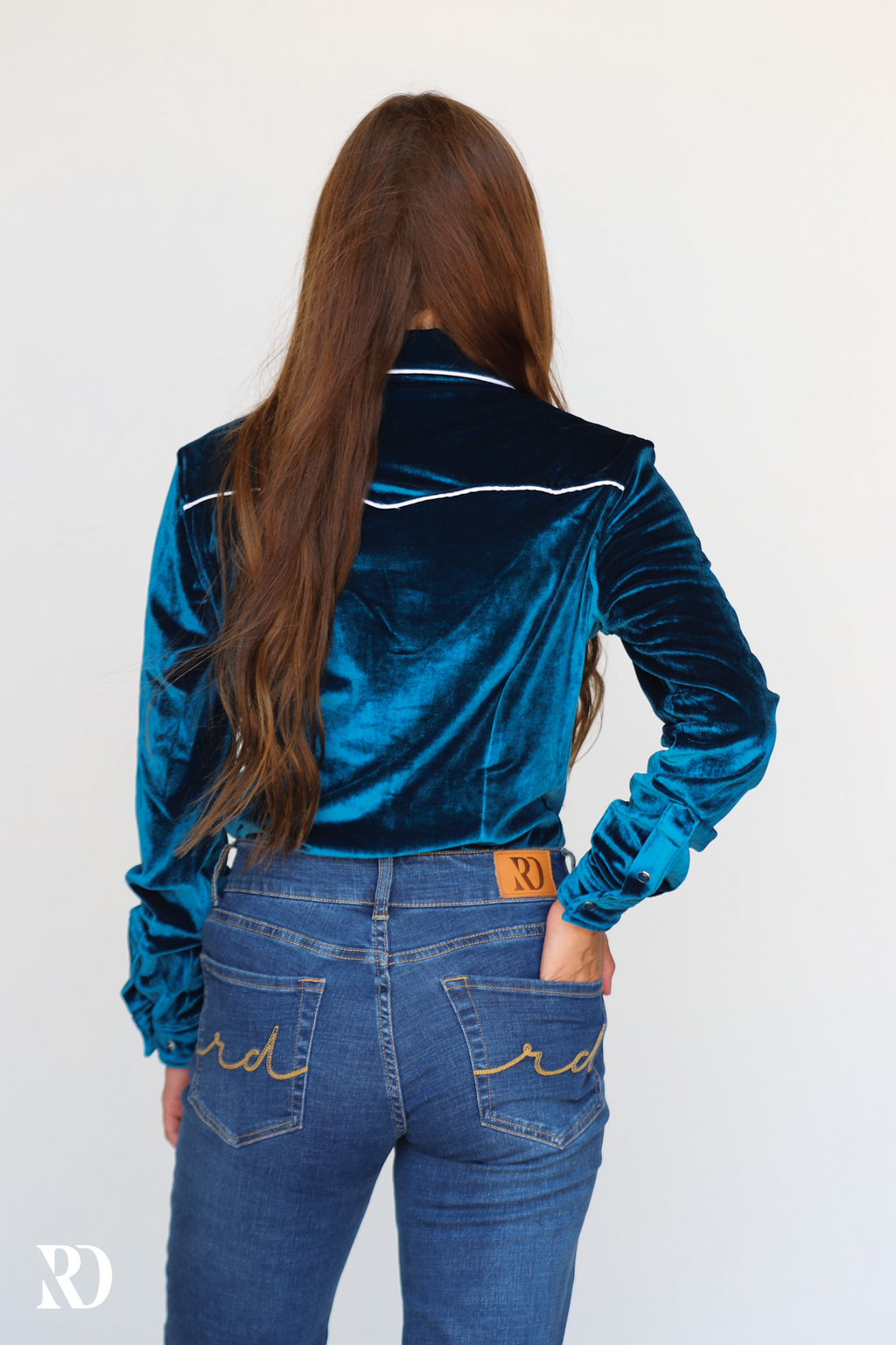 Deep Sea Velvet Performance Rodeo Shirt — view 4