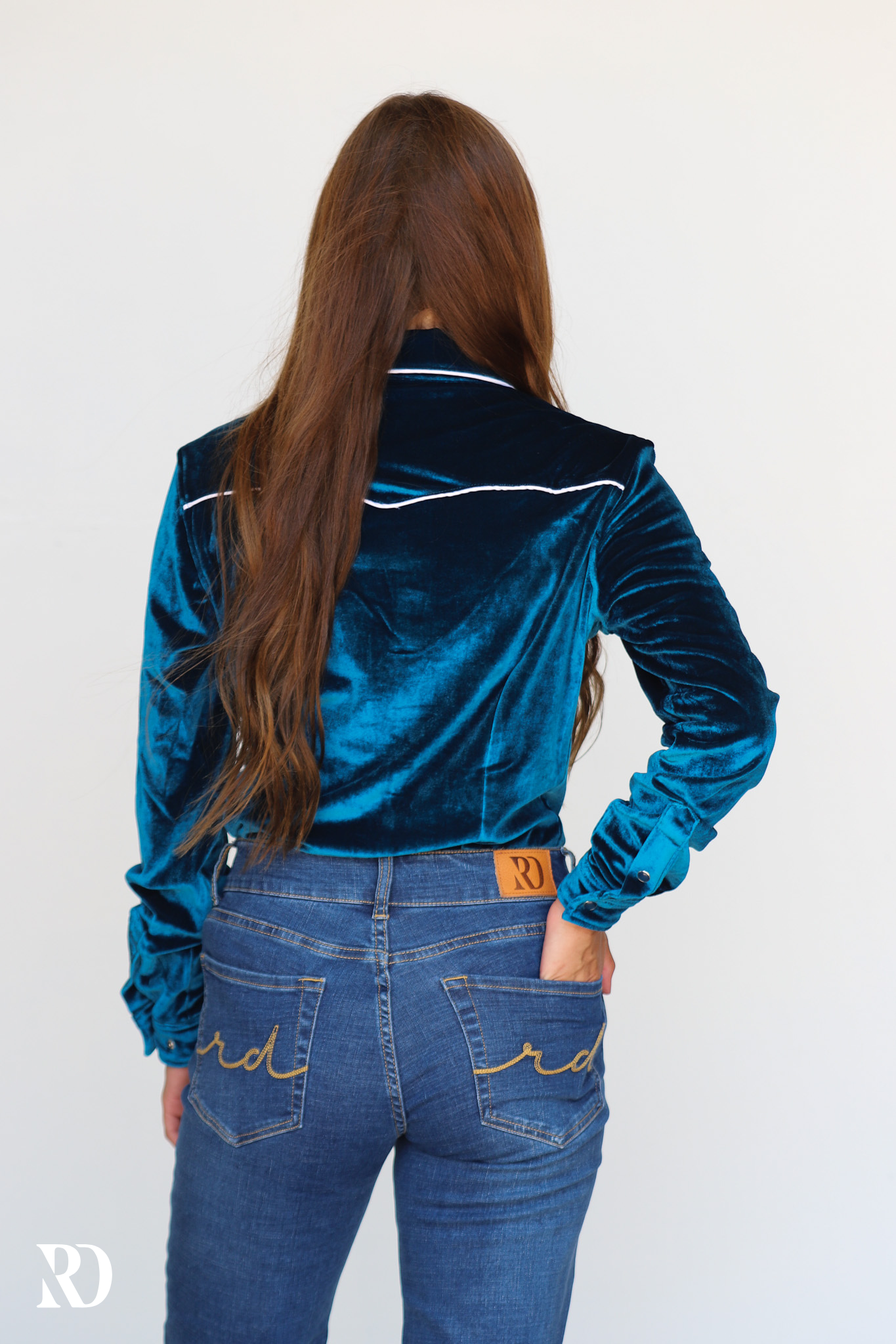 Deep Sea Velvet Performance Rodeo Shirt — view 4