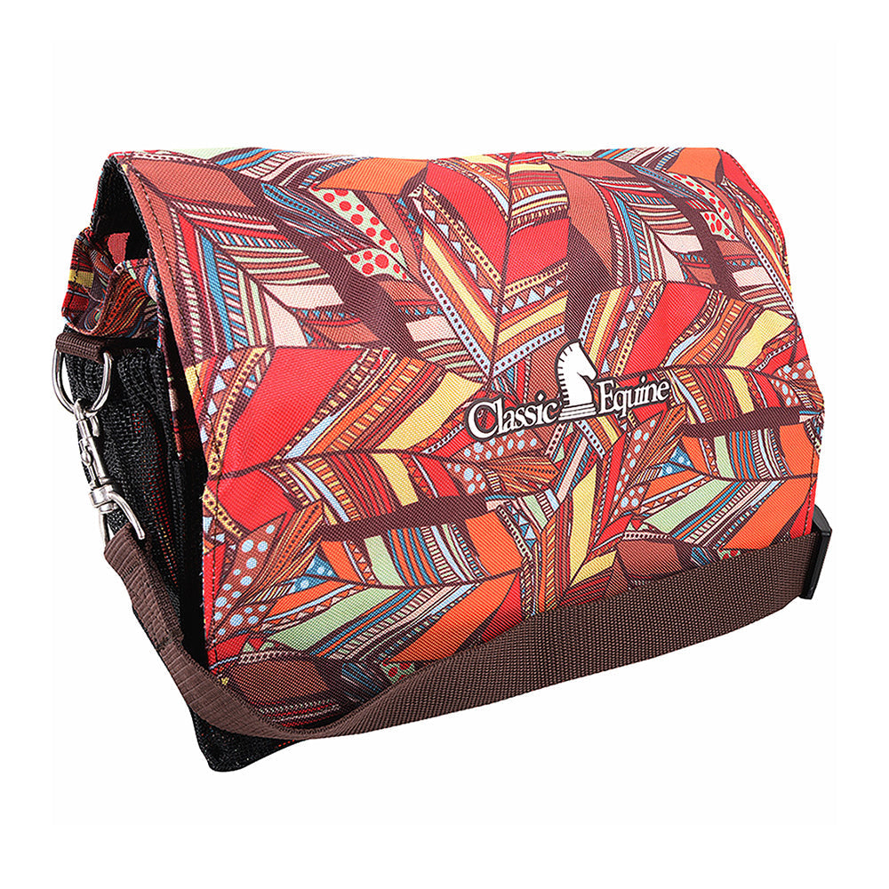 Classic Equine Roll-Up Hanging Organizer Case – Multi-Color Geometric Print