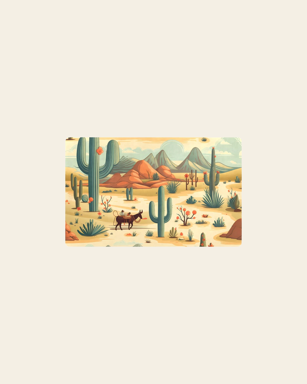 Desert Oasis Kitchen Floormat Kitchen Mat 32"x20" Made in America on a warm cream background
