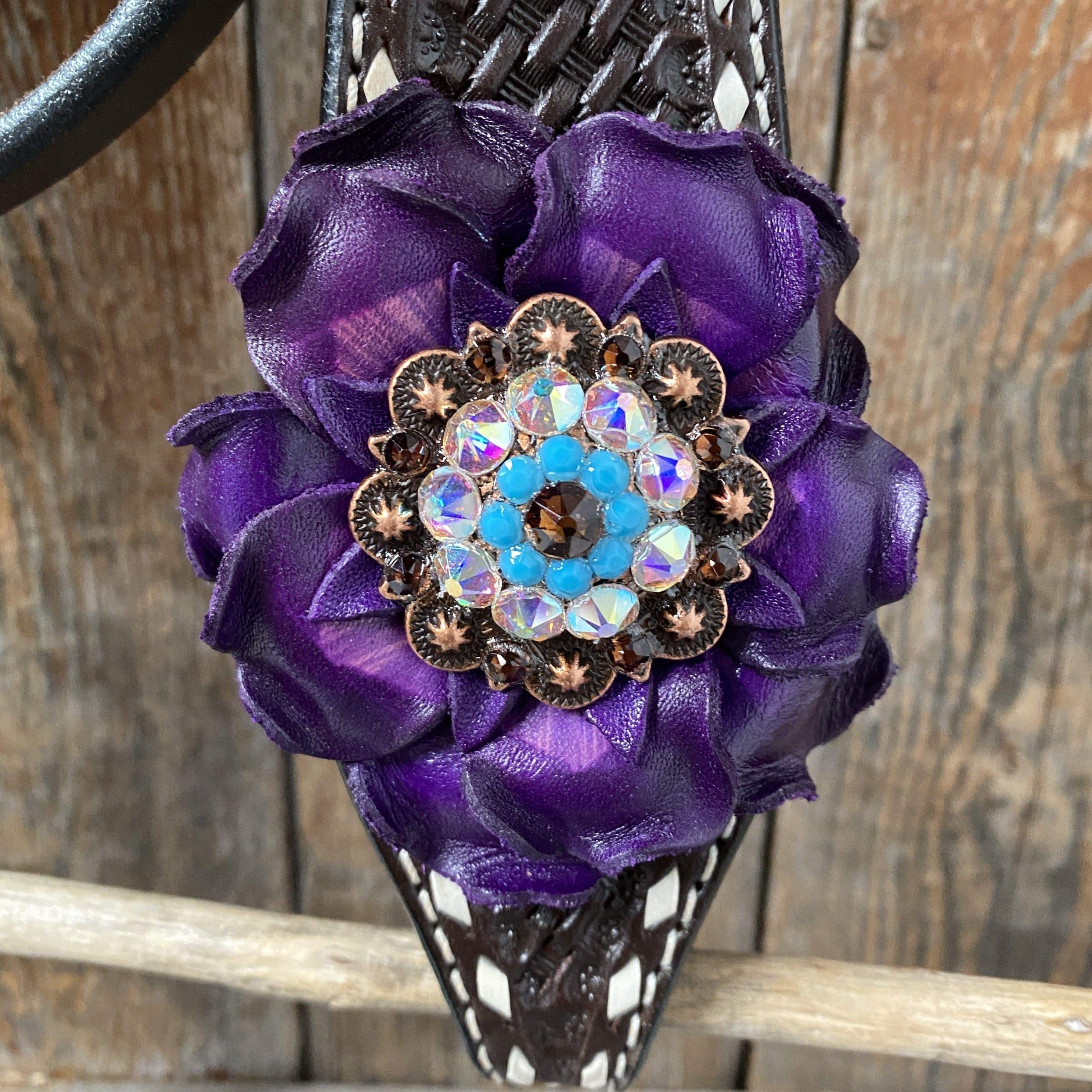 Dark Oil Purple Skull Browband - Breastcollar - Witherstrap Set #BBBC425 — view 4