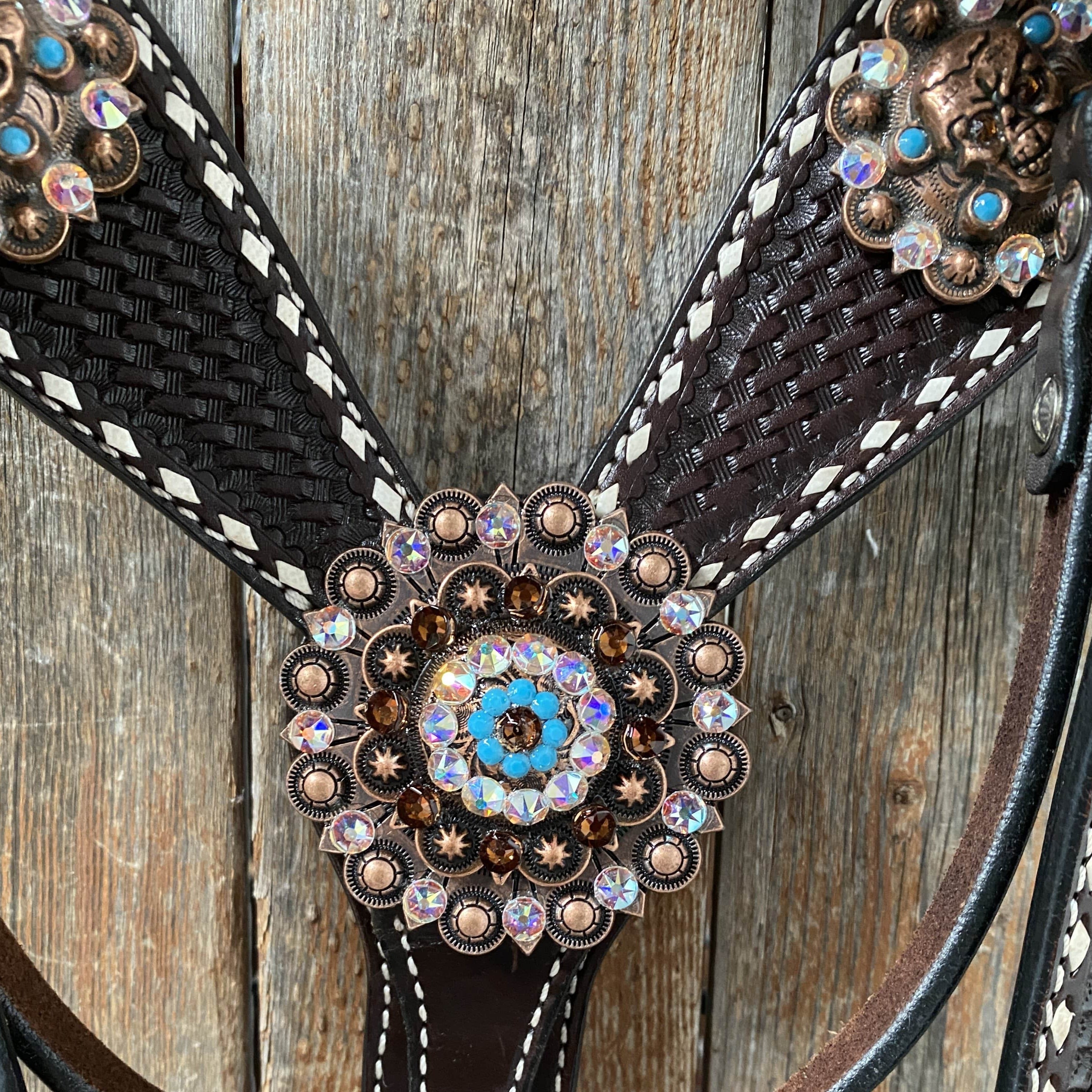 Dark Oil Purple Skull Browband - Breastcollar - Witherstrap Set #BBBC425 — view 6