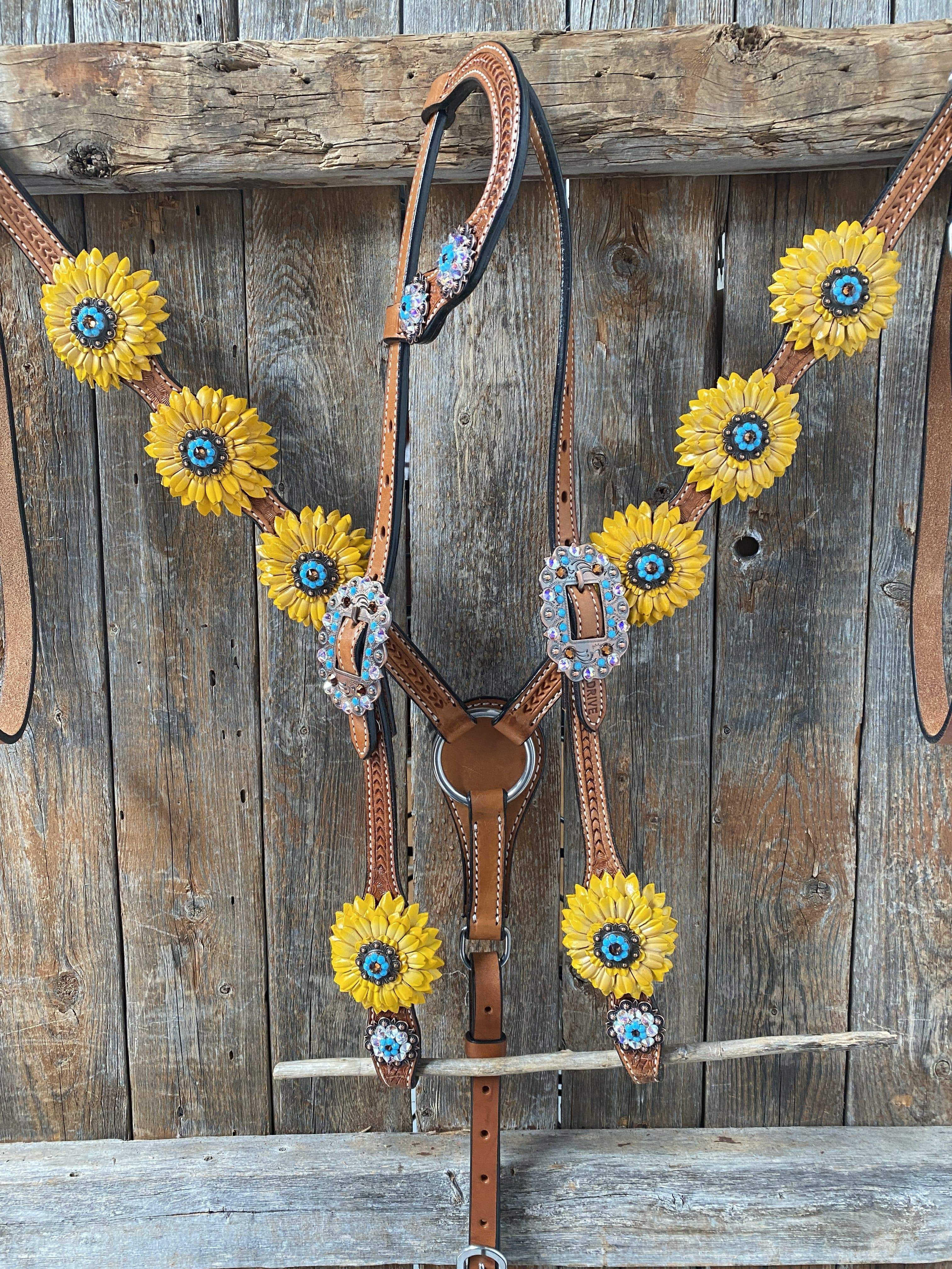 One Ear & Breastcollar -Yellow Daisy #OEBC422
