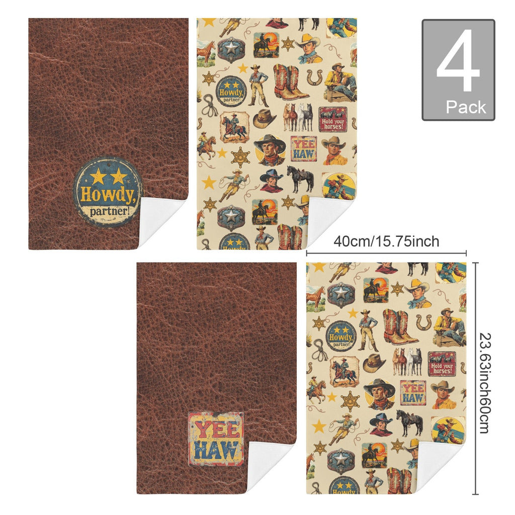 Baha Ranch Vintage Cowboy Set of 4 Kitchen Dish Towels Made in America by Baha Ranch Western Wear - product image 2