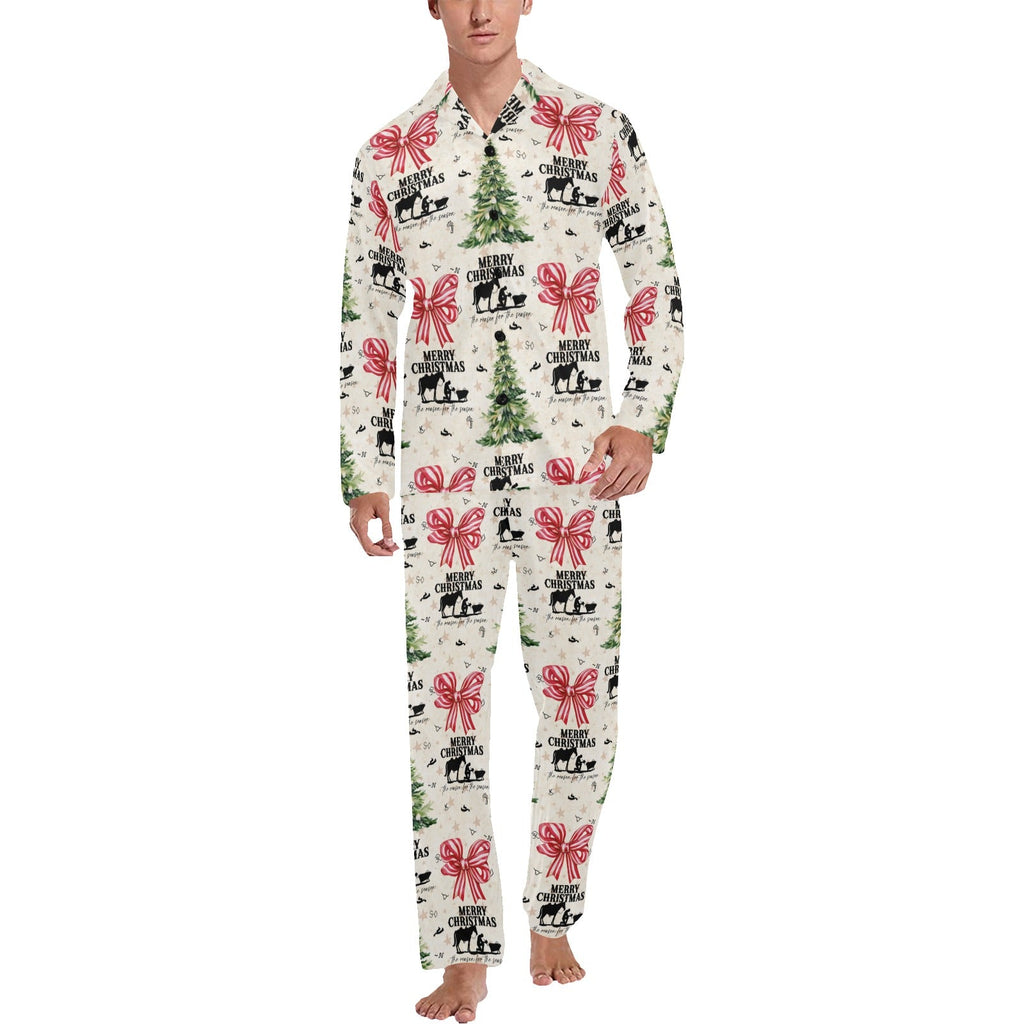 Baha Ranch Praying Cowboy Christmas Men's Pajamas Set by Baha Ranch Western Wear