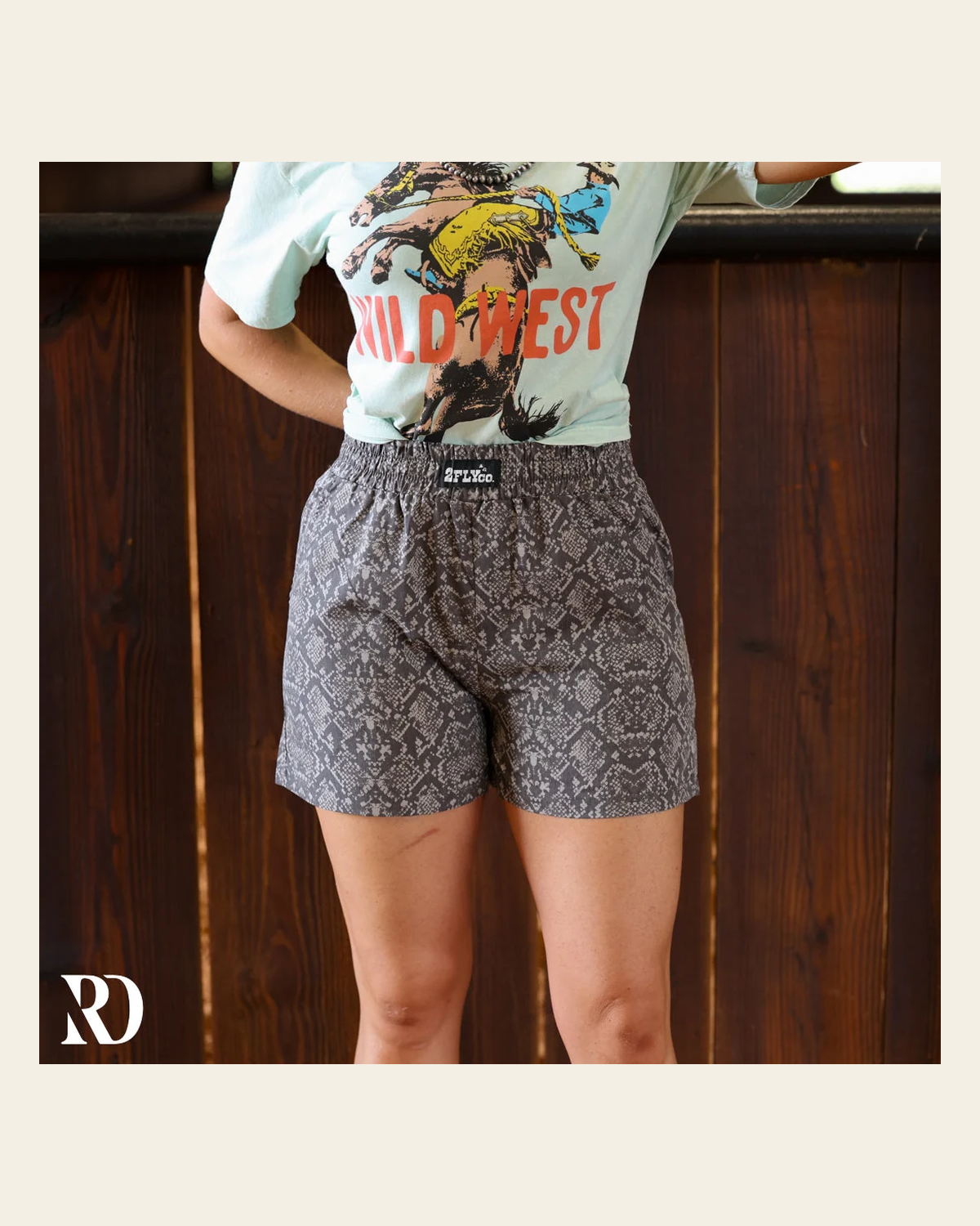 Diamondback Boxer | Shorts on a warm cream background