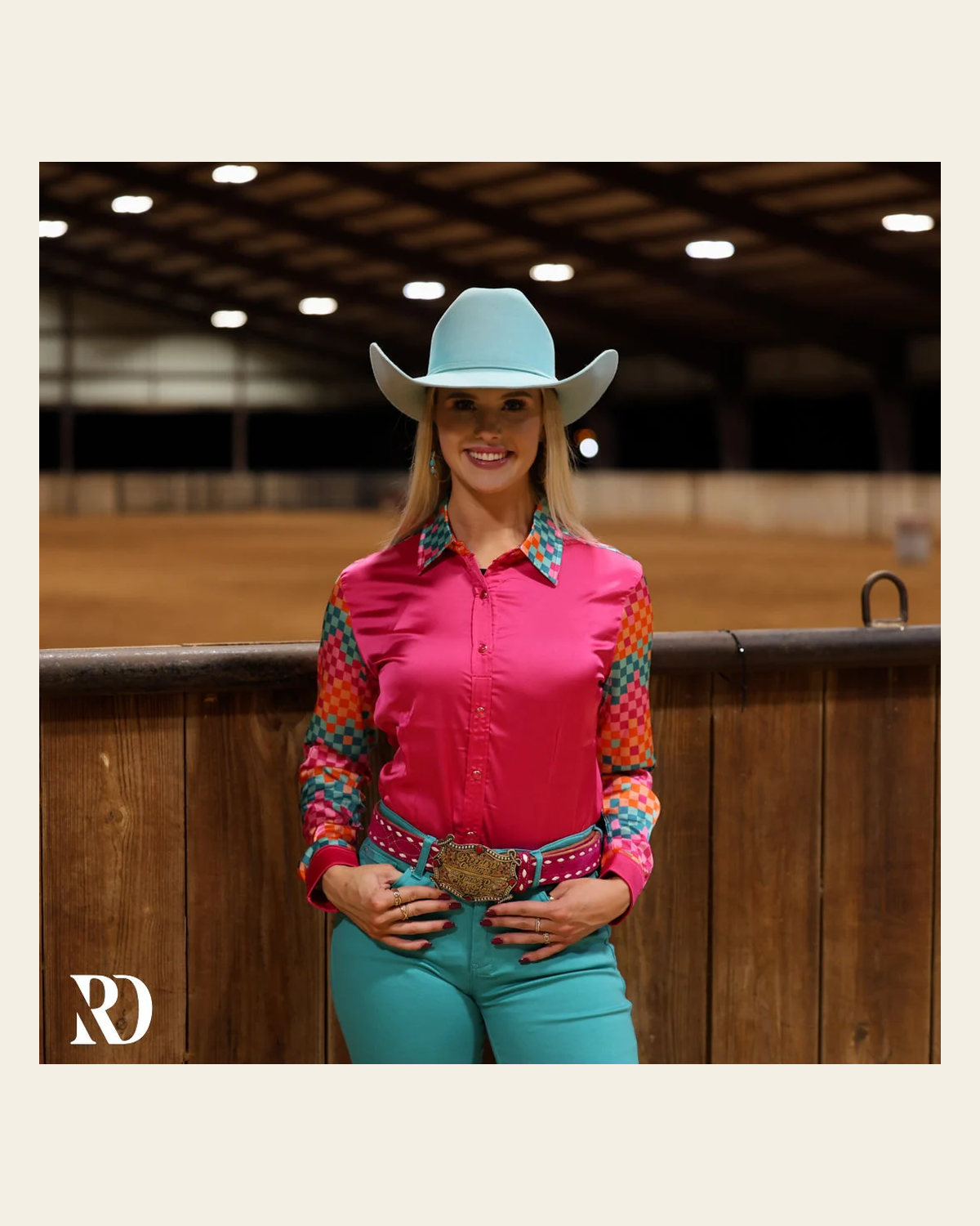Diego Satin Performance Rodeo Shirt on a warm cream background