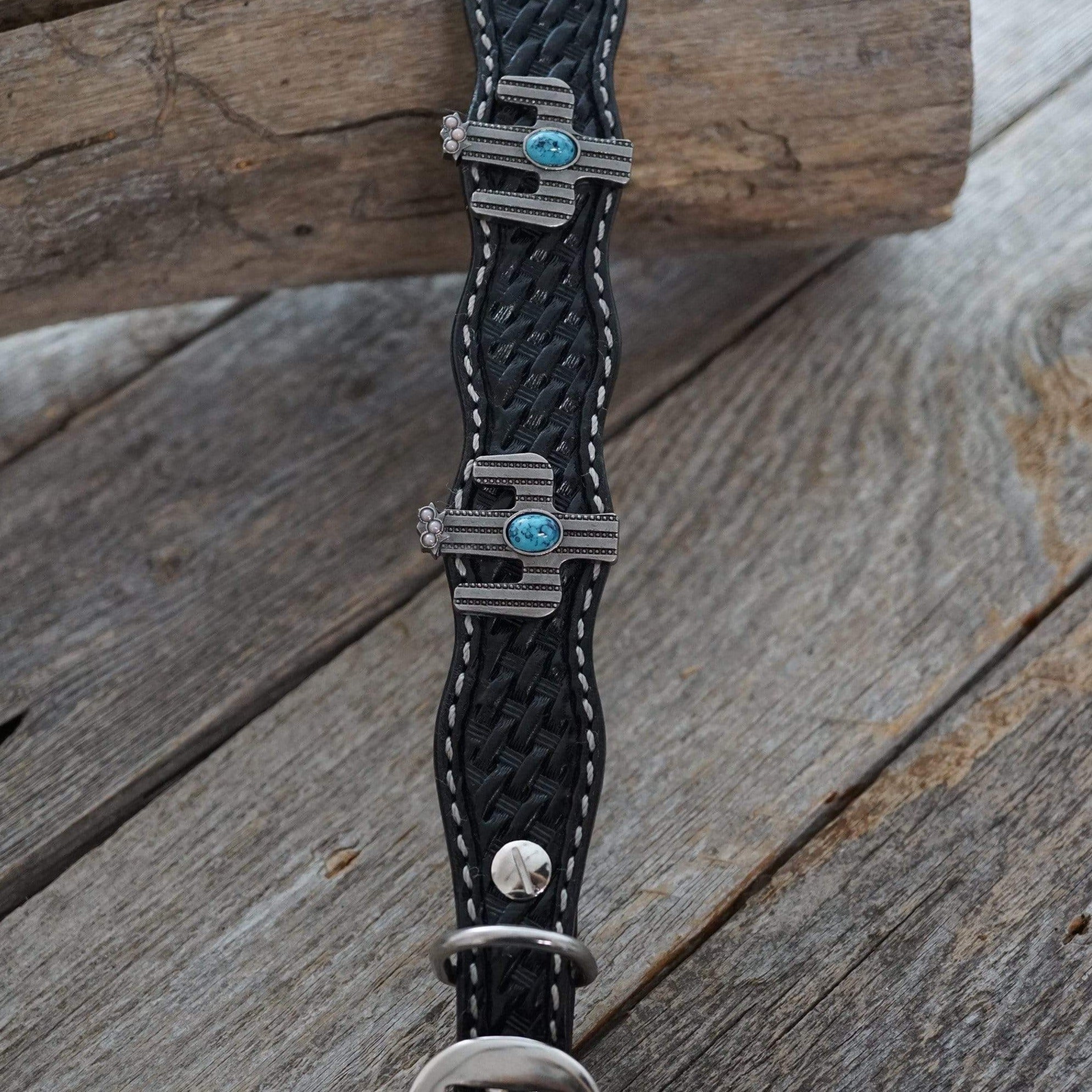 DC2 -Black Genuine Leather Dog Collar 12"-22" W178L — view 4