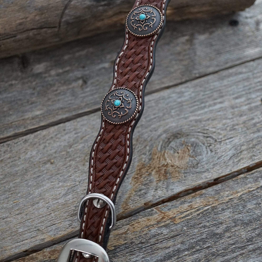 DC10 -Medium Oil Genuine Leather Dog Collar 10" to 22" W180S — view 3